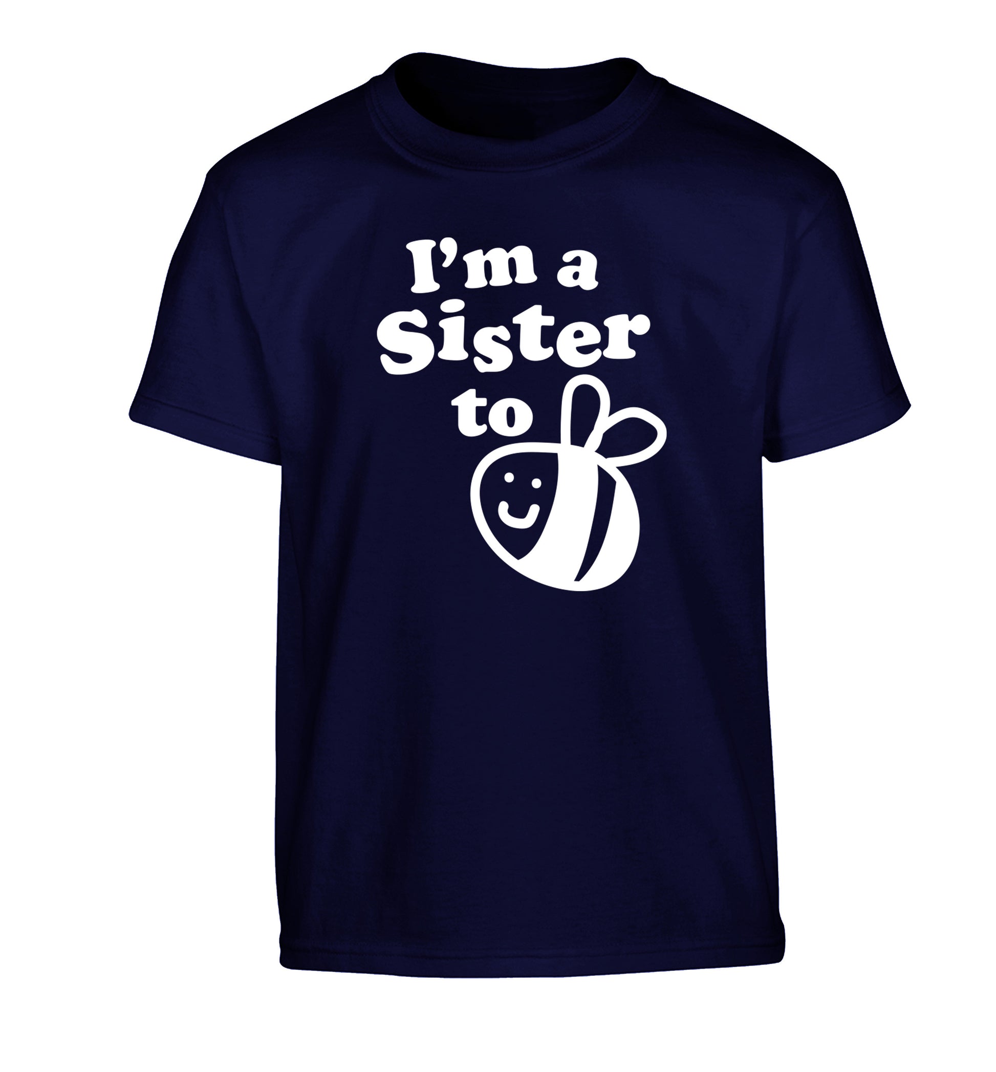I'm a sister to be Children's navy Tshirt 12-14 Years