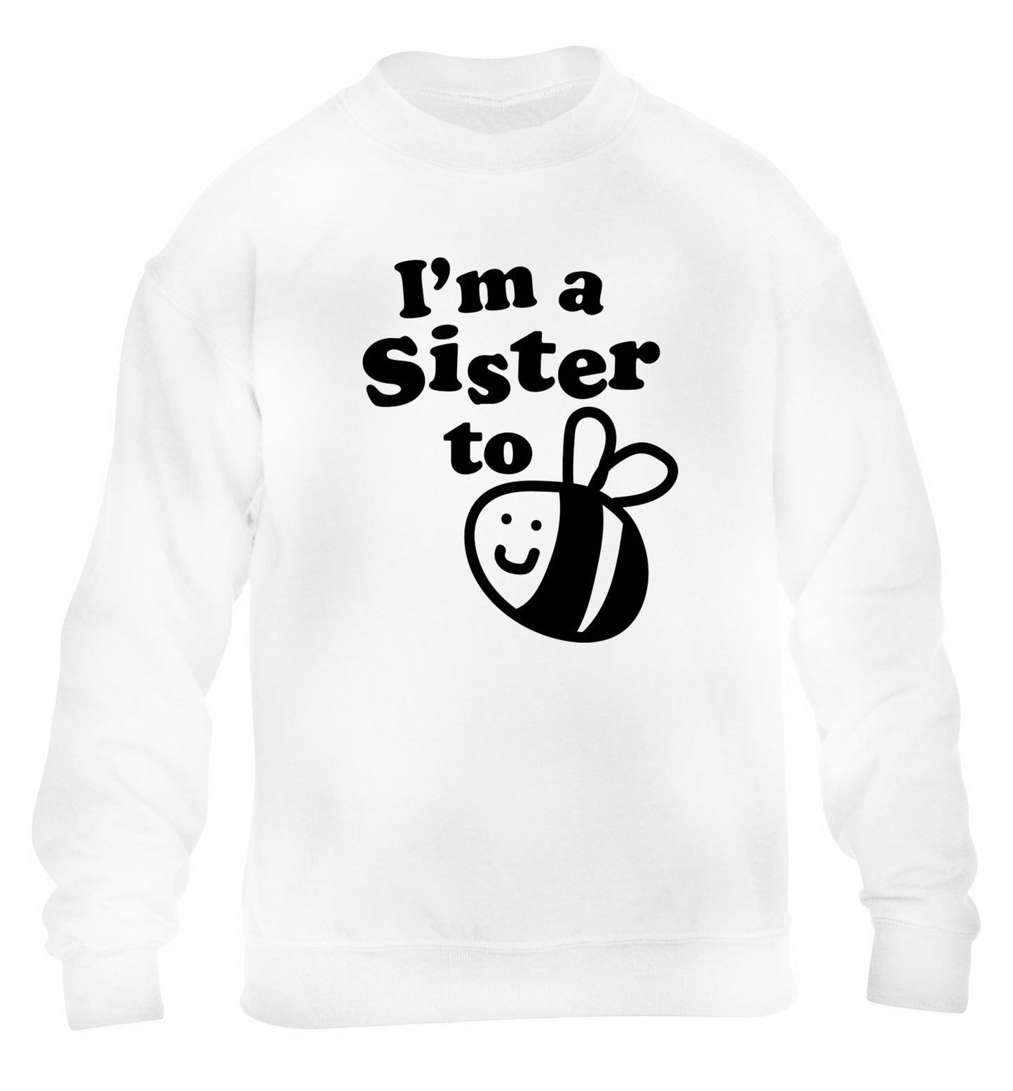 I'm a sister to be children's white sweater 12-14 Years