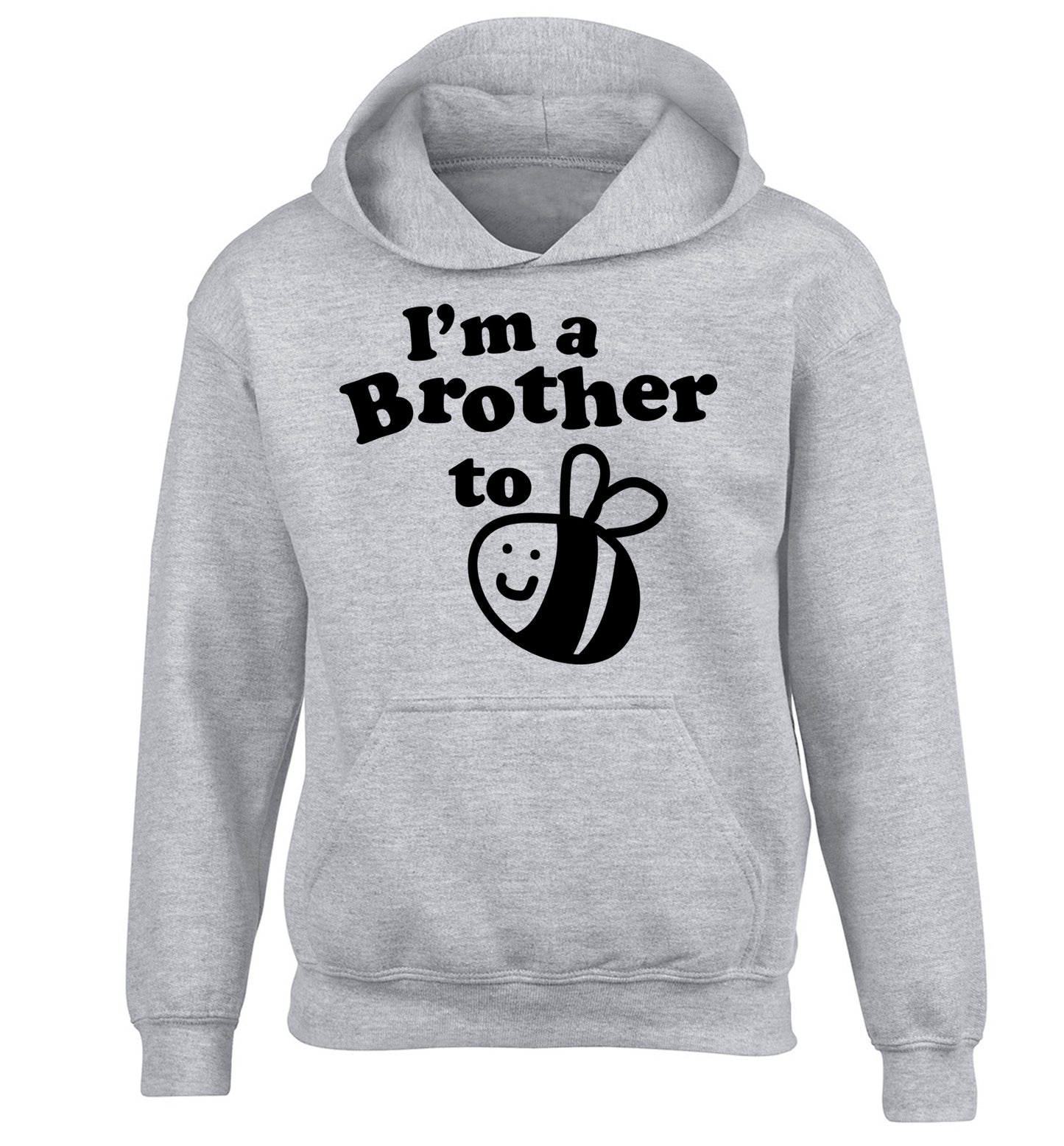 I'm a brother to be children's grey hoodie 12-14 Years