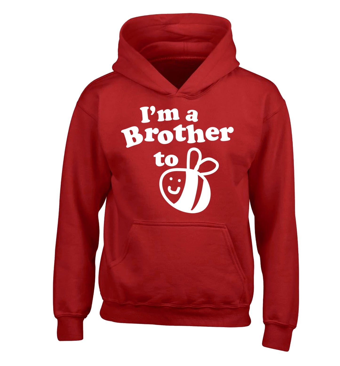 I'm a brother to be children's red hoodie 12-14 Years