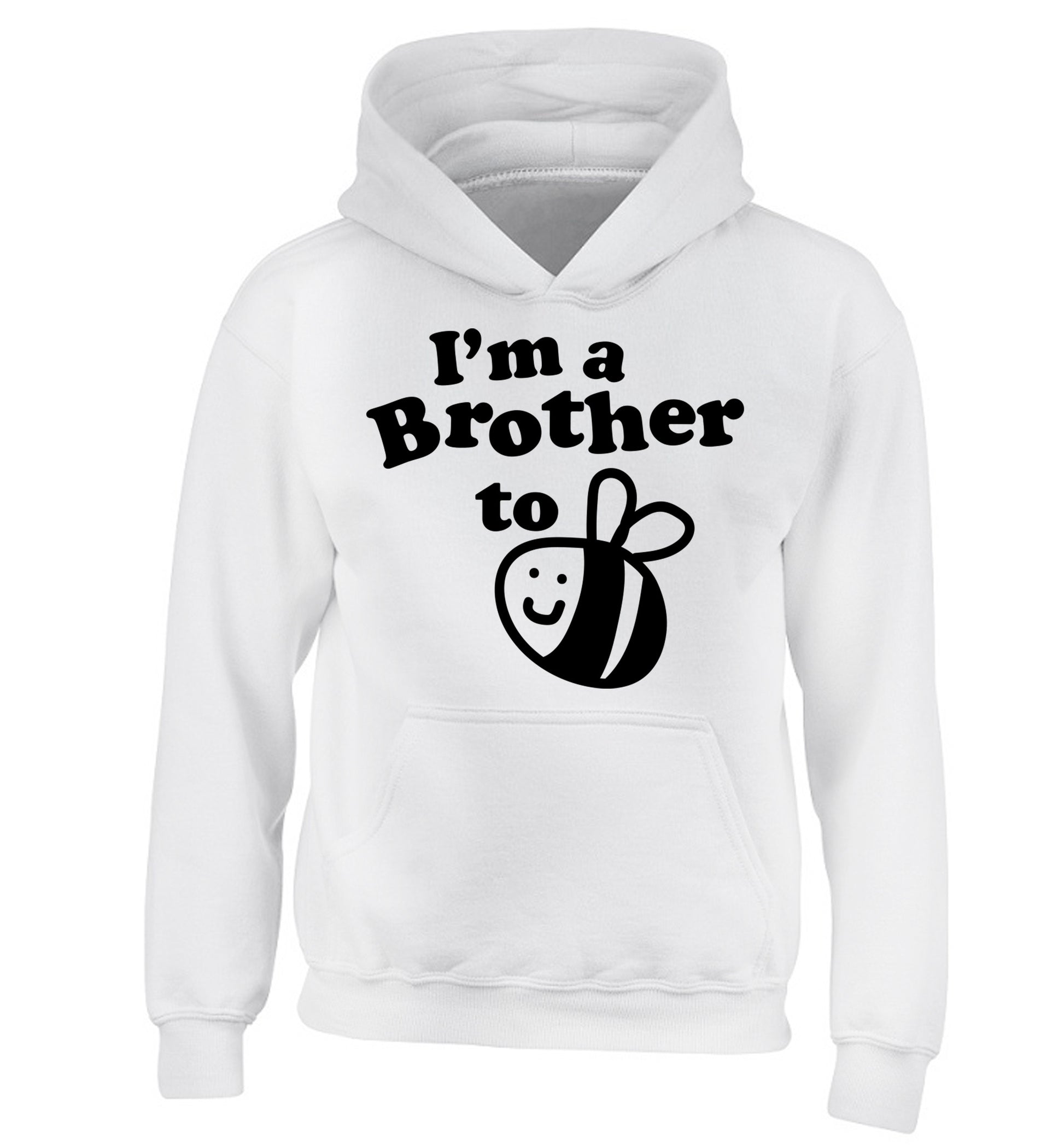 I'm a brother to be children's white hoodie 12-14 Years