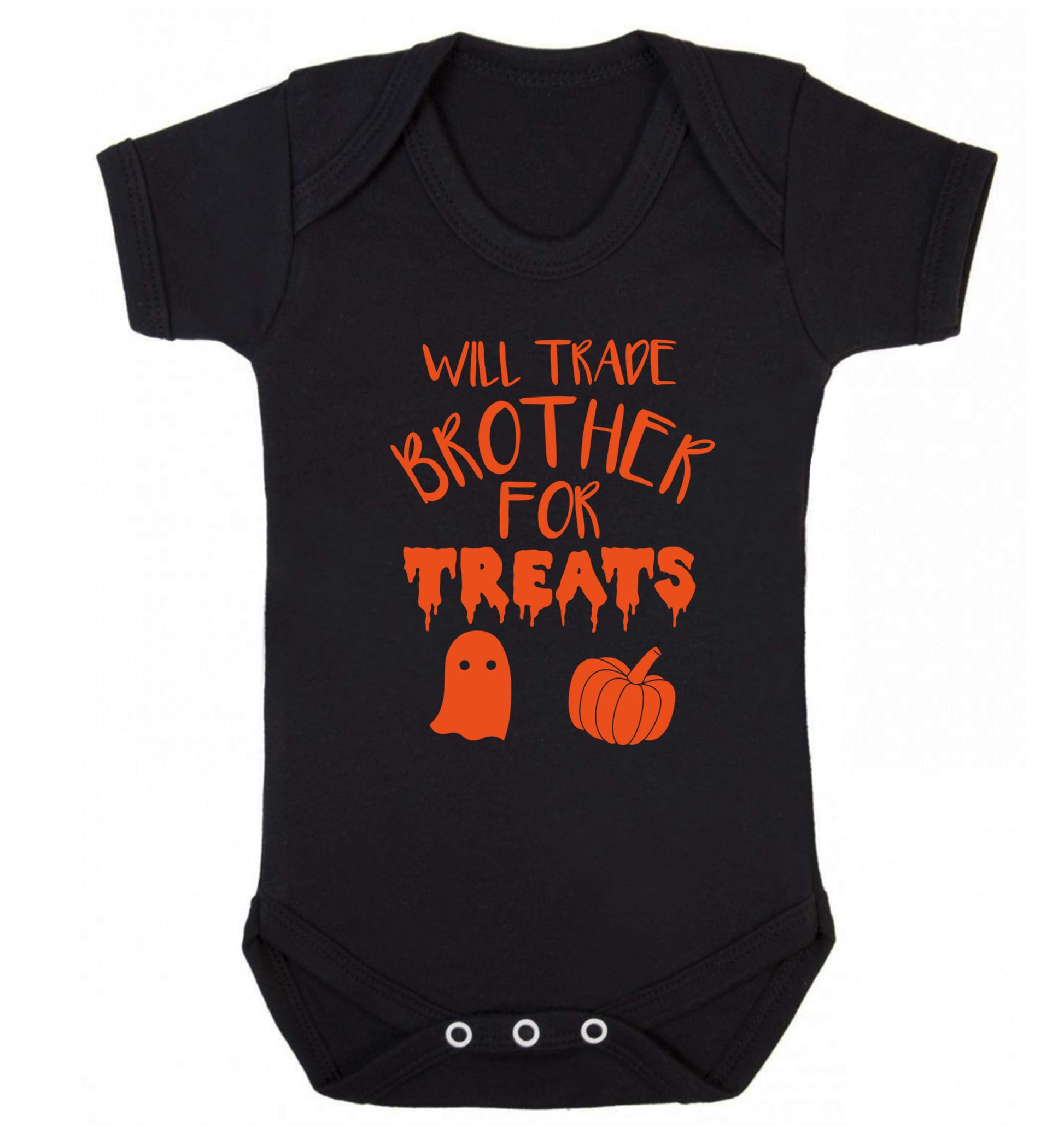 Will trade brother for treats Baby Vest black 18-24 months
