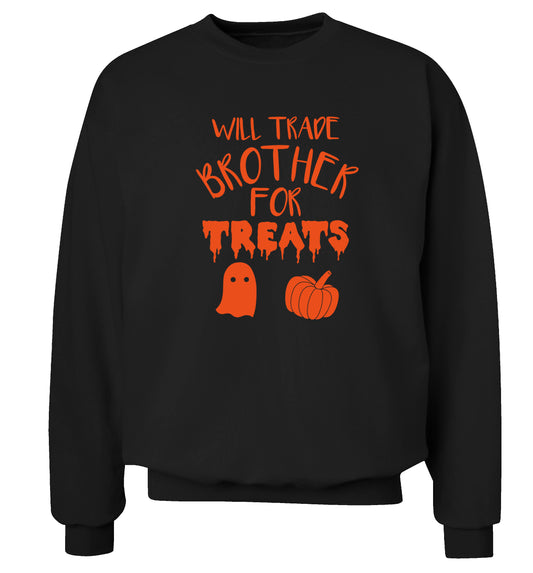 Will trade brother for treats Adult's unisex black Sweater 2XL