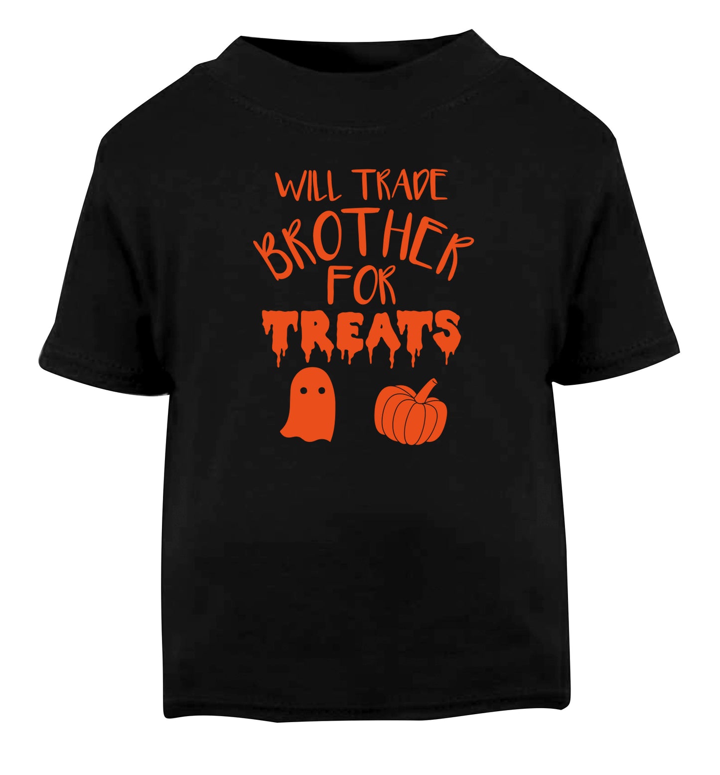 Will trade brother for treats Black Baby Toddler Tshirt 2 years