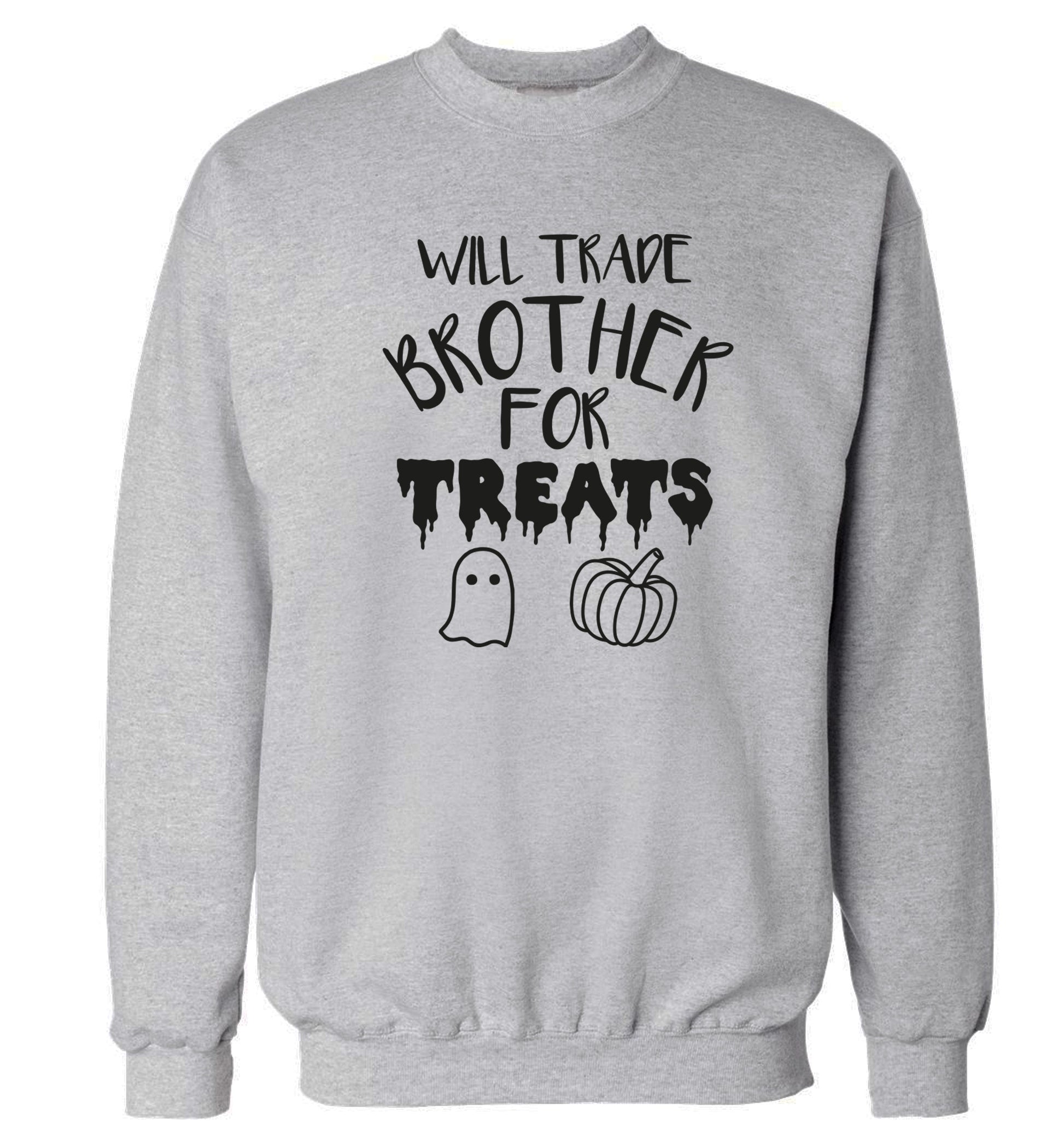 Will trade brother for treats Adult's unisex grey Sweater 2XL