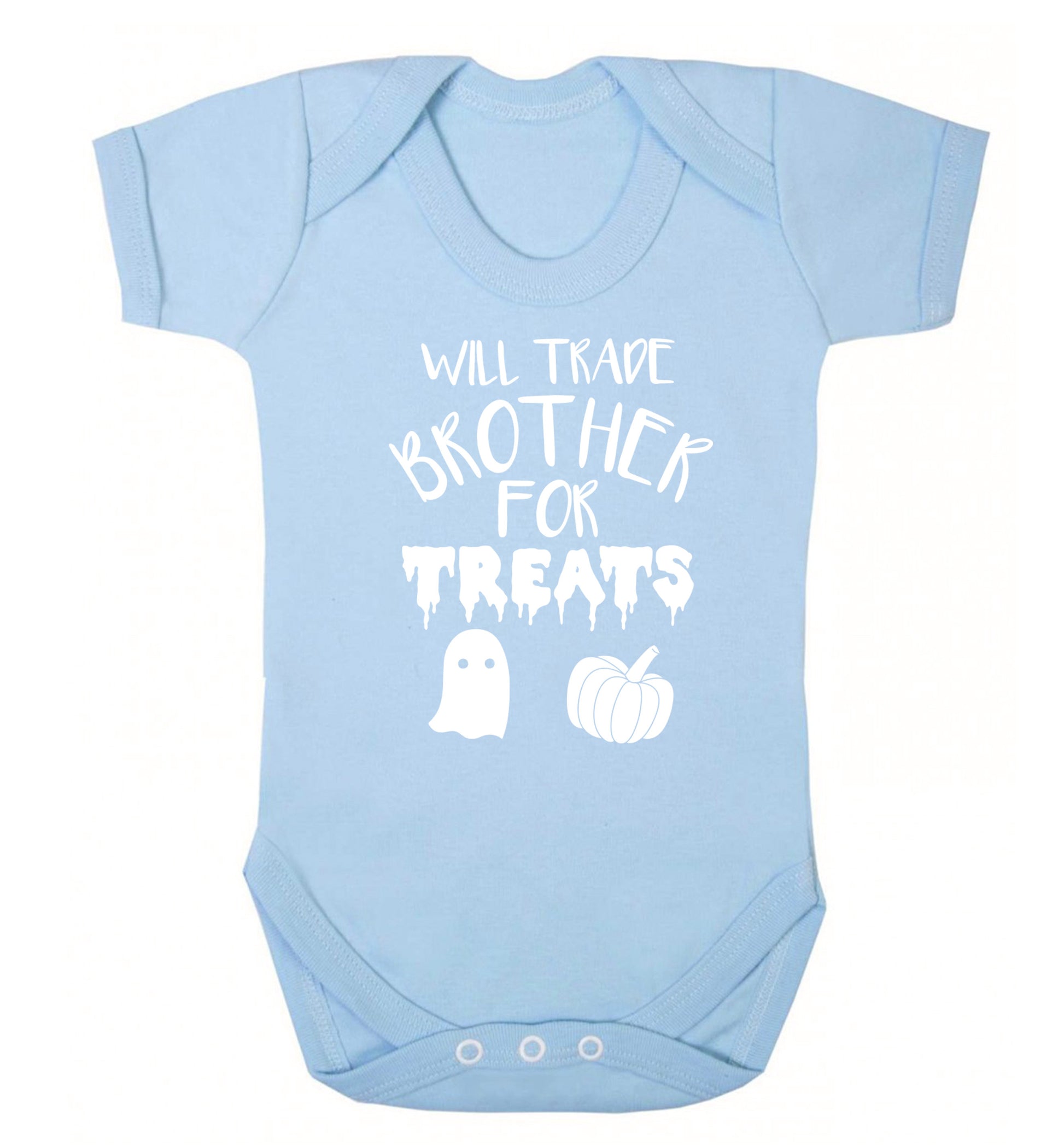 Will trade brother for treats Baby Vest pale blue 18-24 months