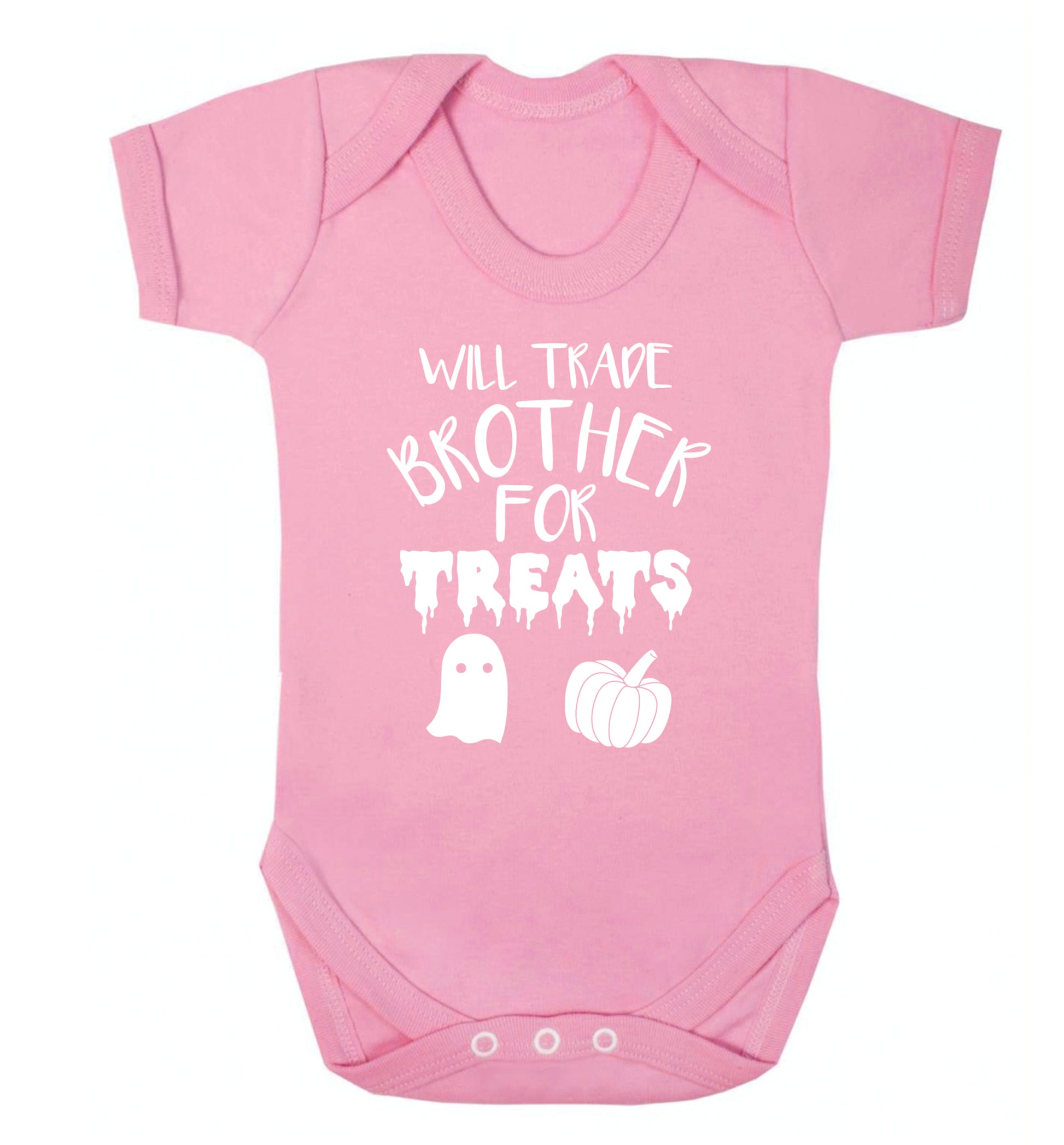 Will trade brother for treats Baby Vest pale pink 18-24 months