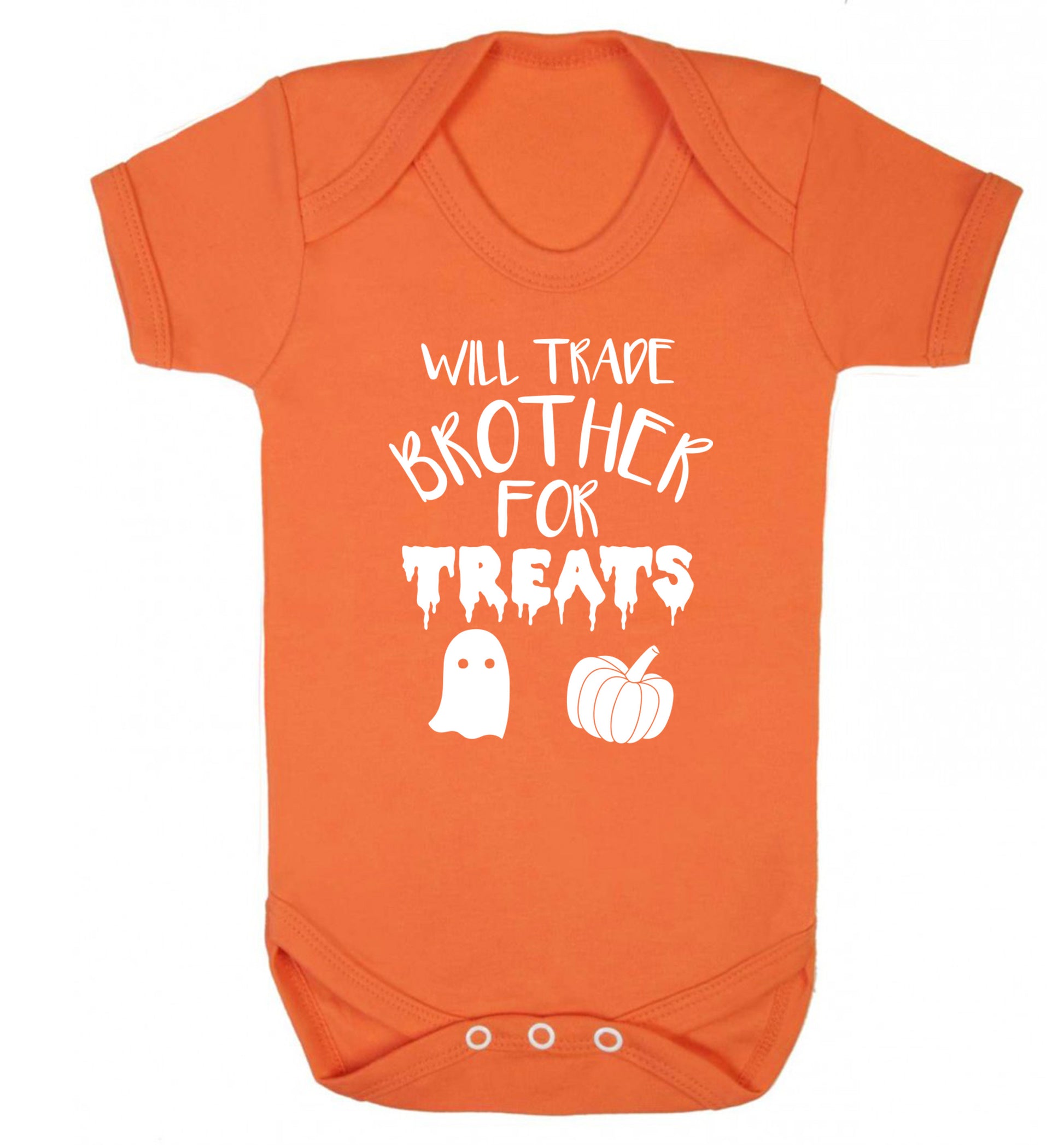 Will trade brother for treats Baby Vest orange 18-24 months
