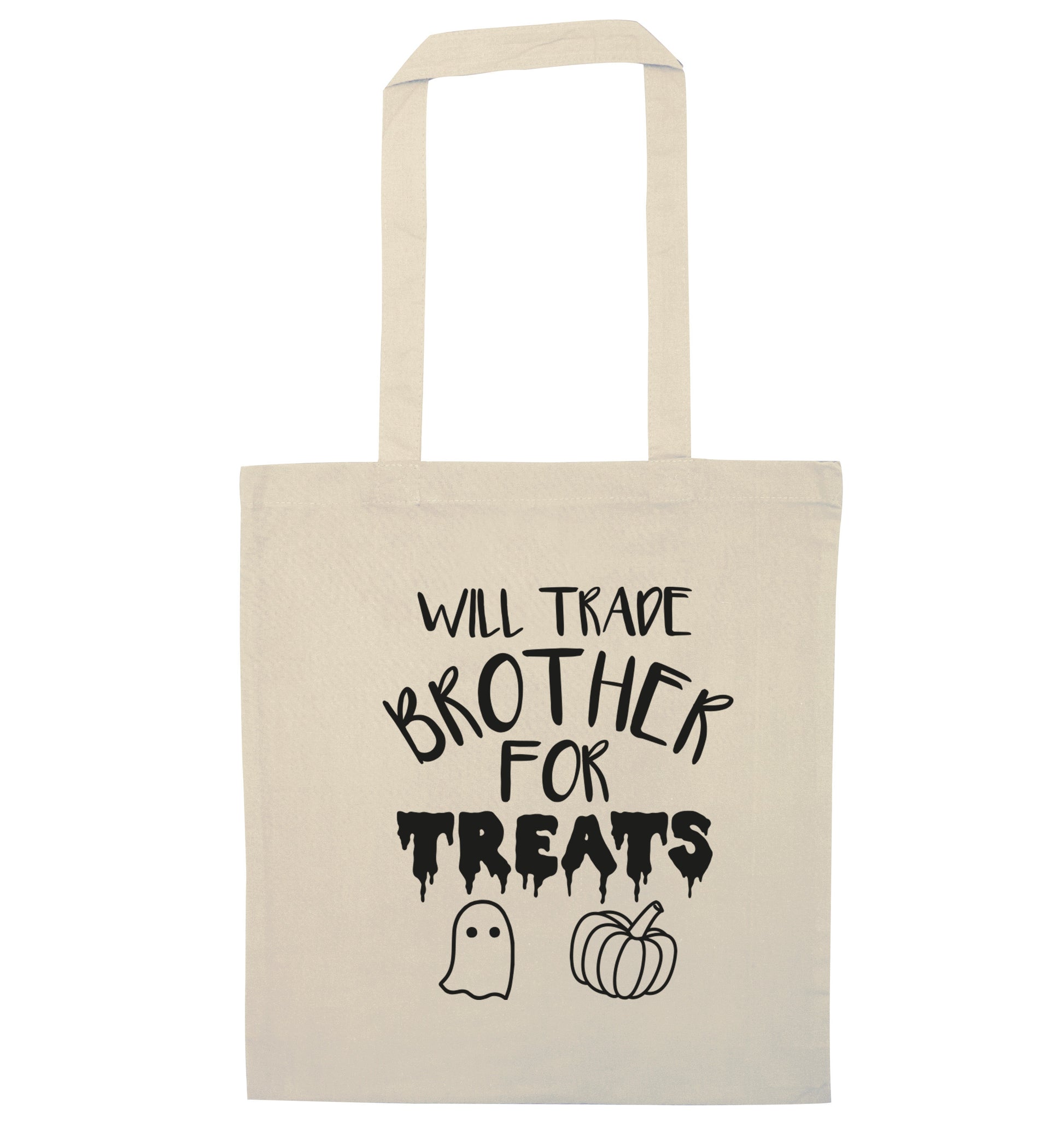 Will trade brother for treats natural tote bag