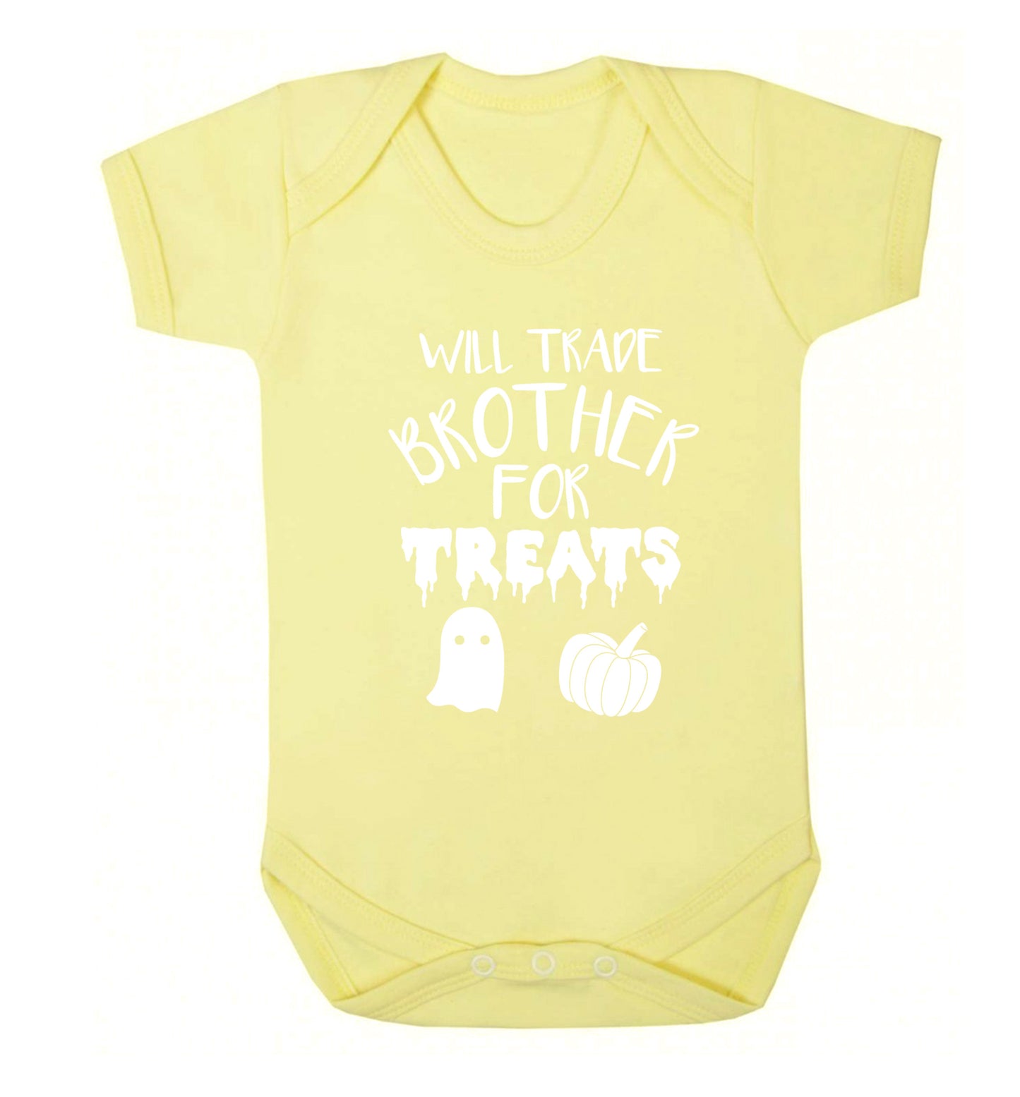 Will trade brother for treats Baby Vest pale yellow 18-24 months
