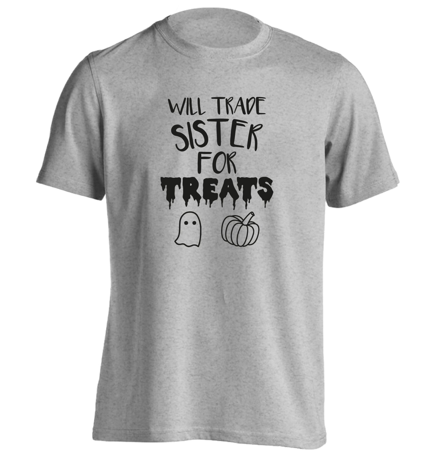 Will trade sister for treats adults unisex grey Tshirt 2XL