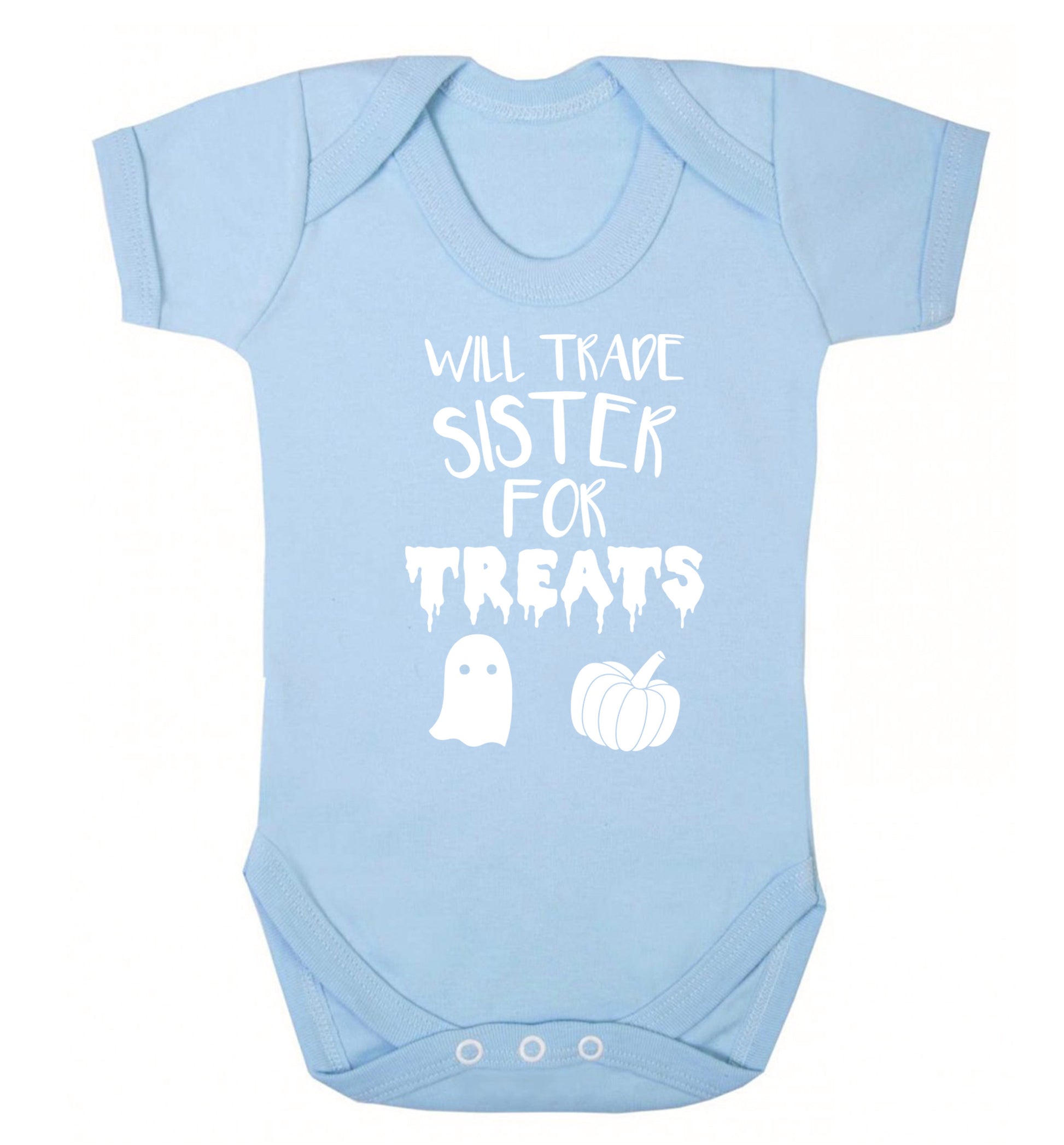 Will trade sister for treats Baby Vest pale blue 18-24 months