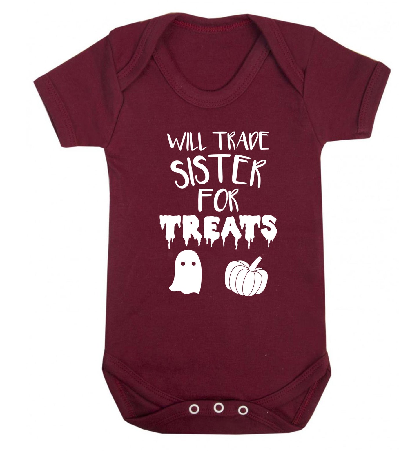 Will trade sister for treats Baby Vest maroon 18-24 months