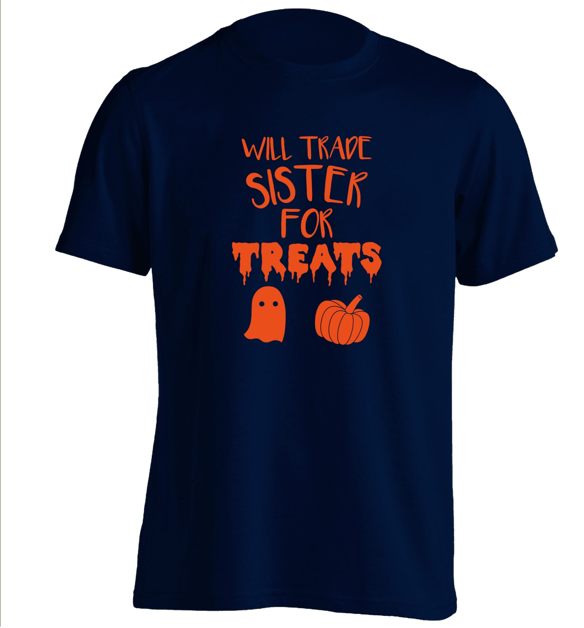 Will trade sister for treats adults unisex navy Tshirt 2XL