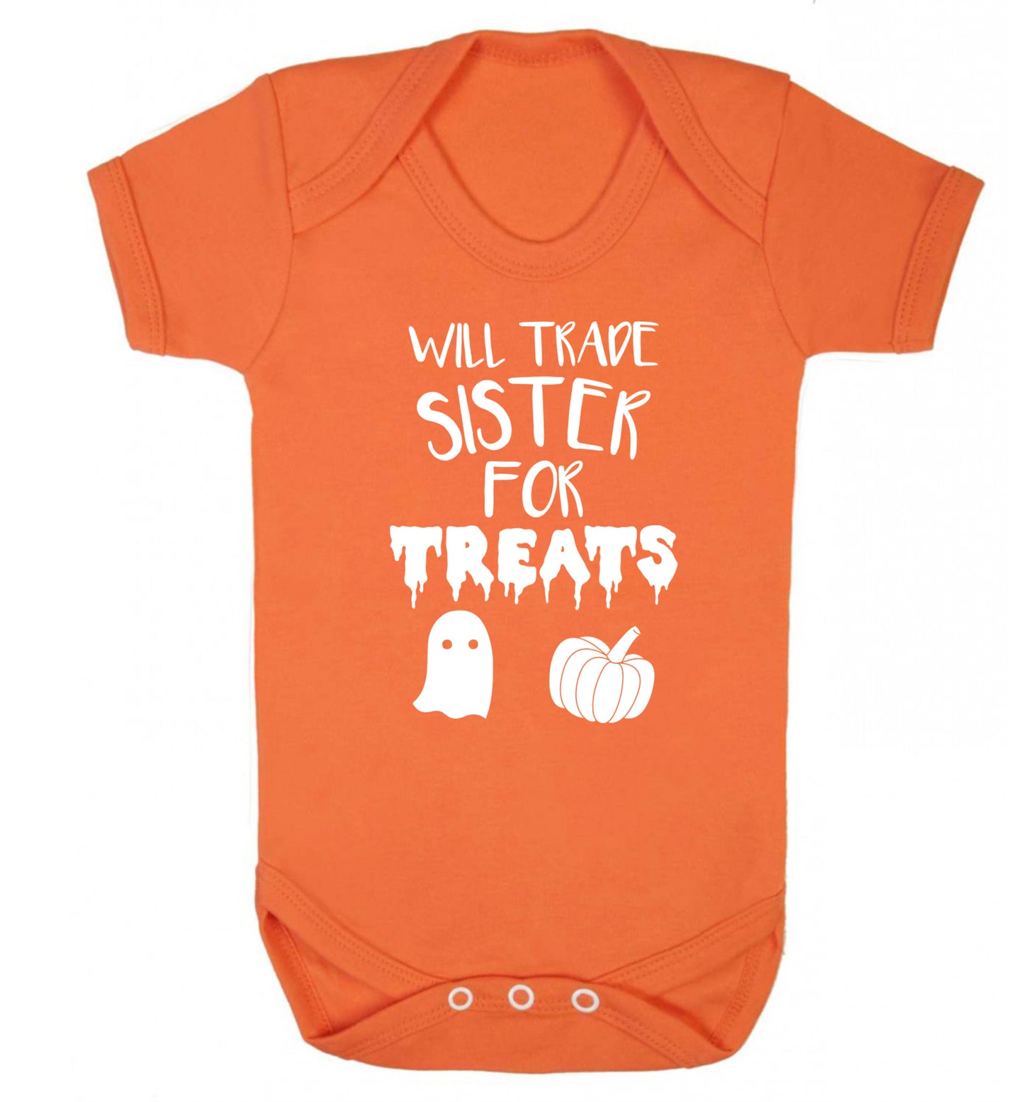 Will trade sister for treats Baby Vest orange 18-24 months