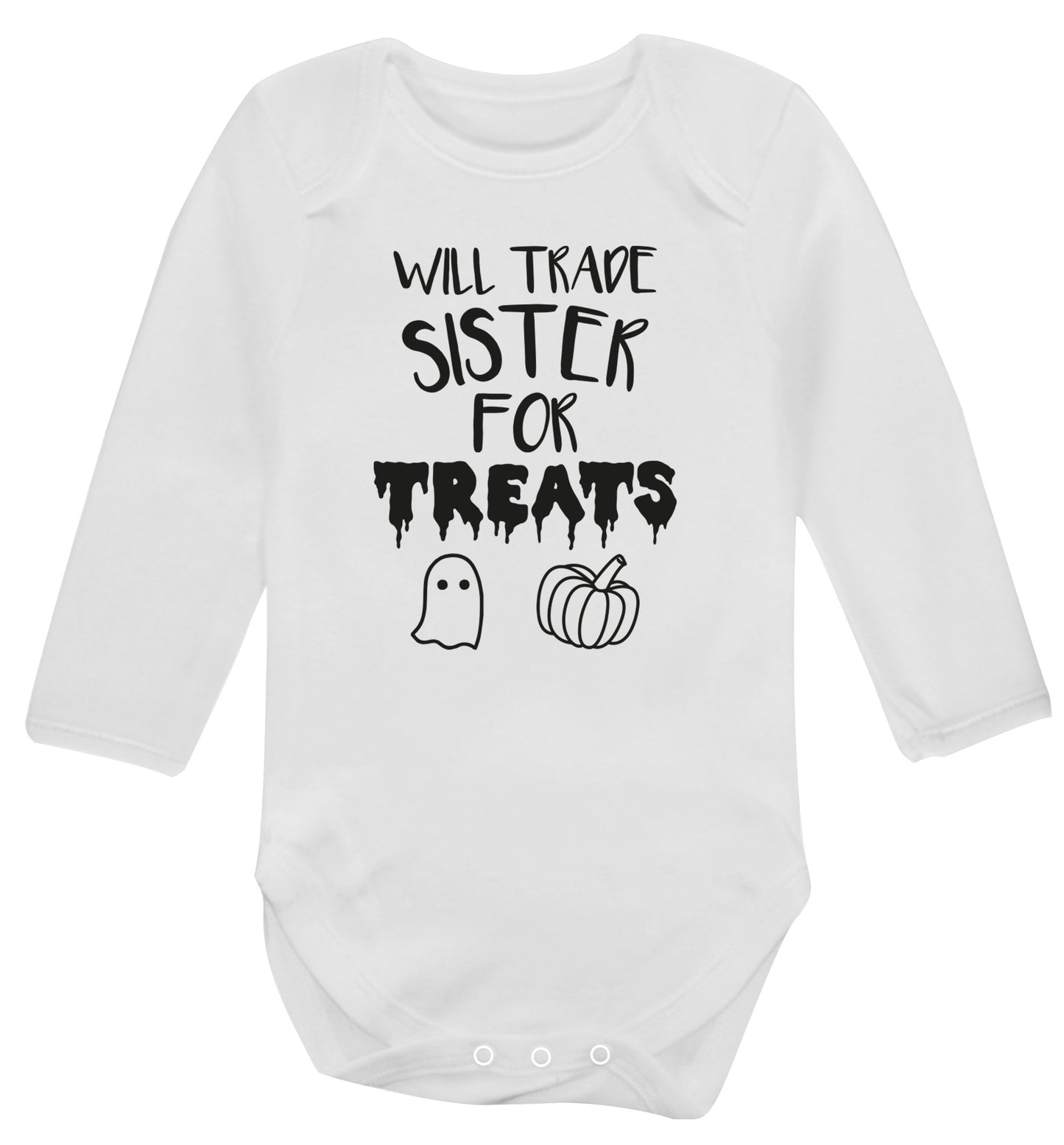 Will trade sister for treats Baby Vest long sleeved white 6-12 months