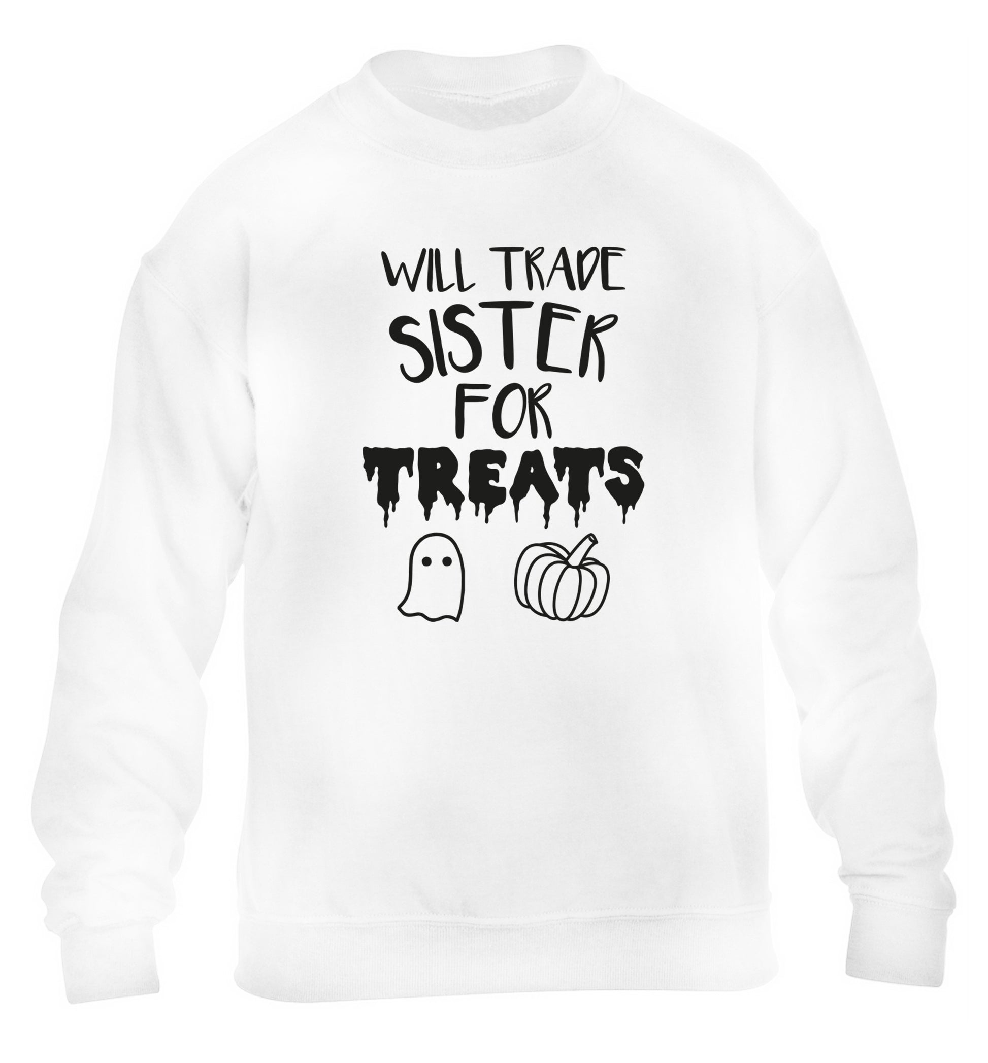 Will trade sister for treats children's white sweater 12-14 Years