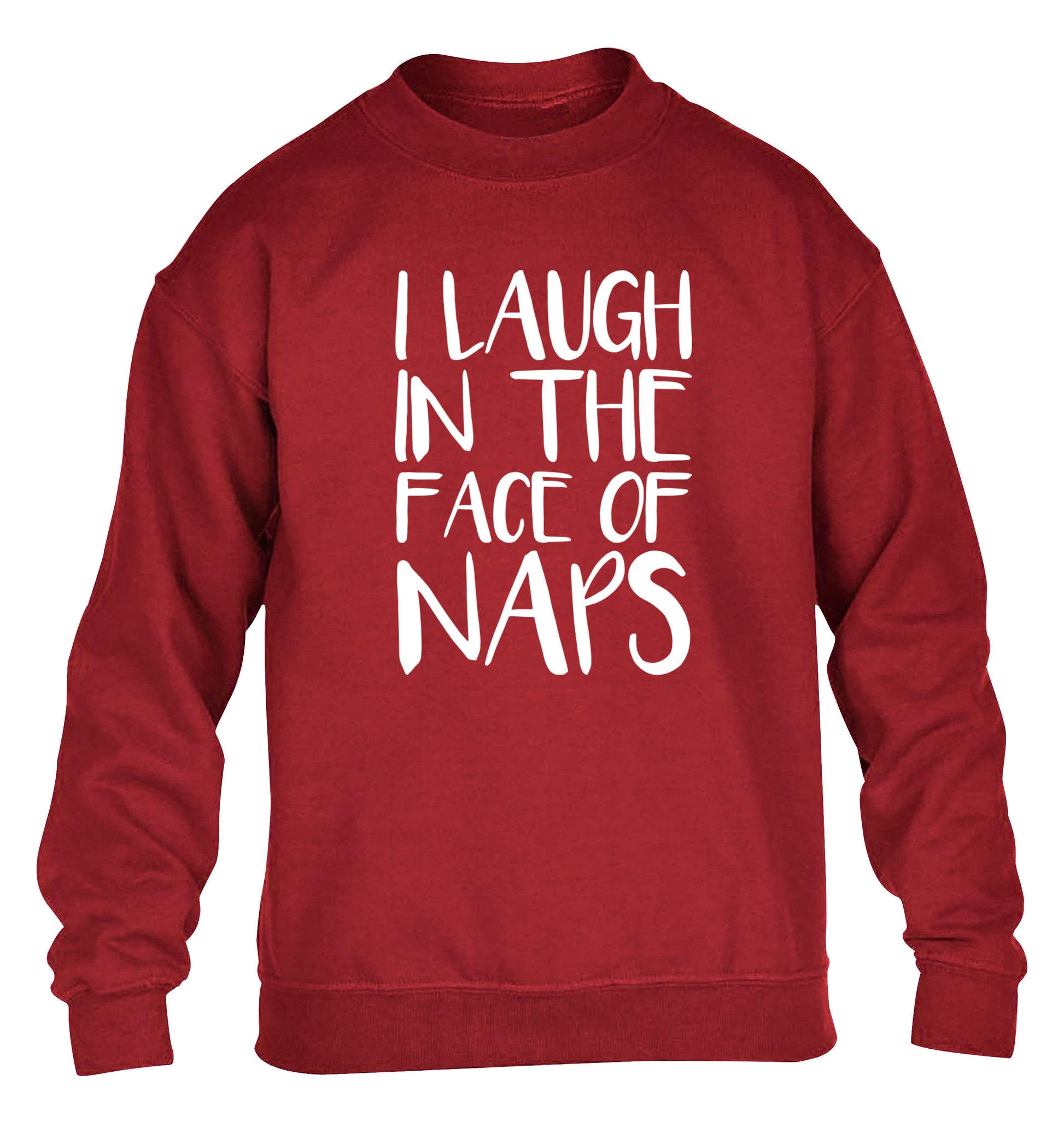 I laugh in the face of naps children's grey sweater 12-14 Years