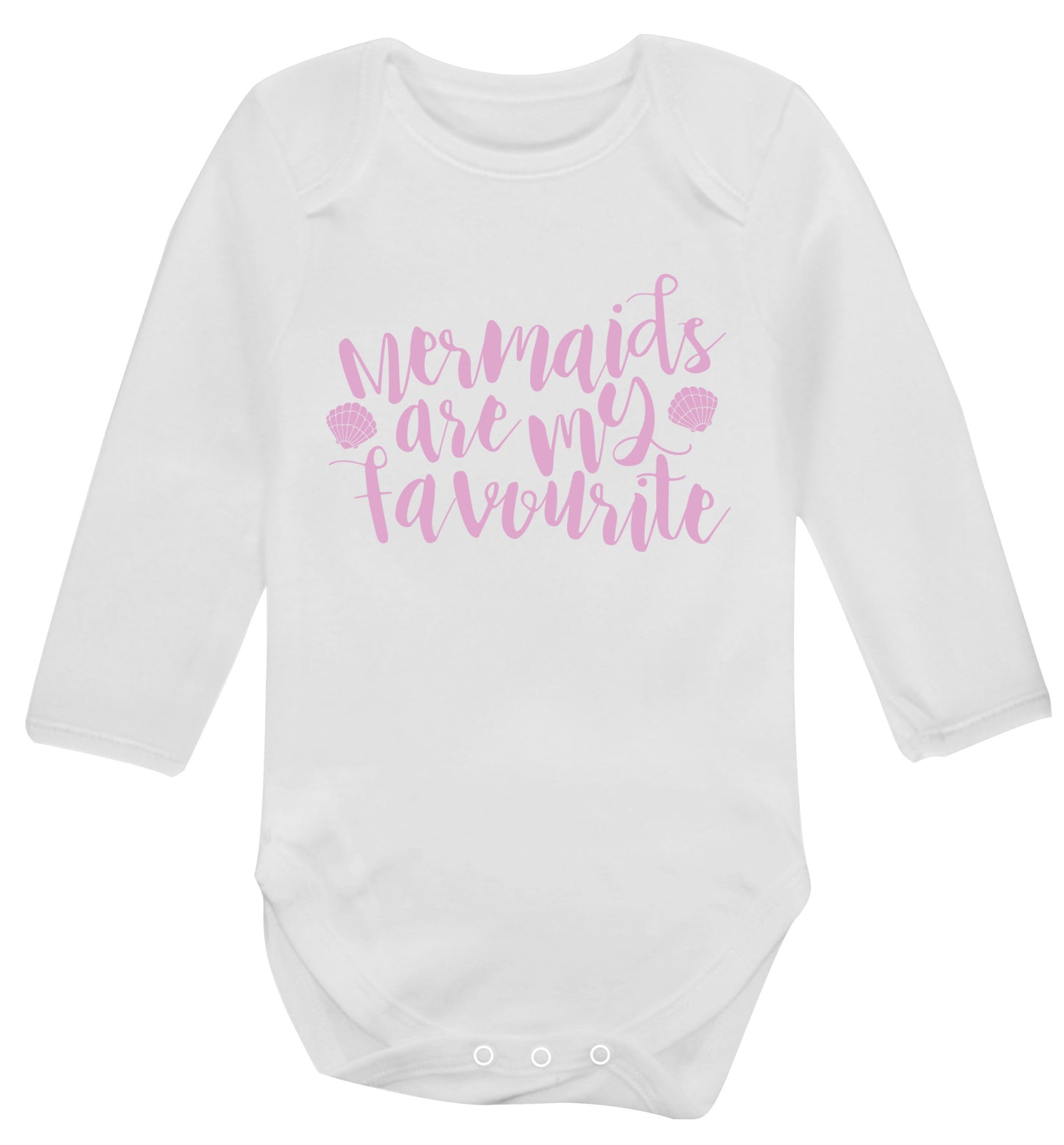 Mermaids are my favourite Baby Vest long sleeved white 6-12 months