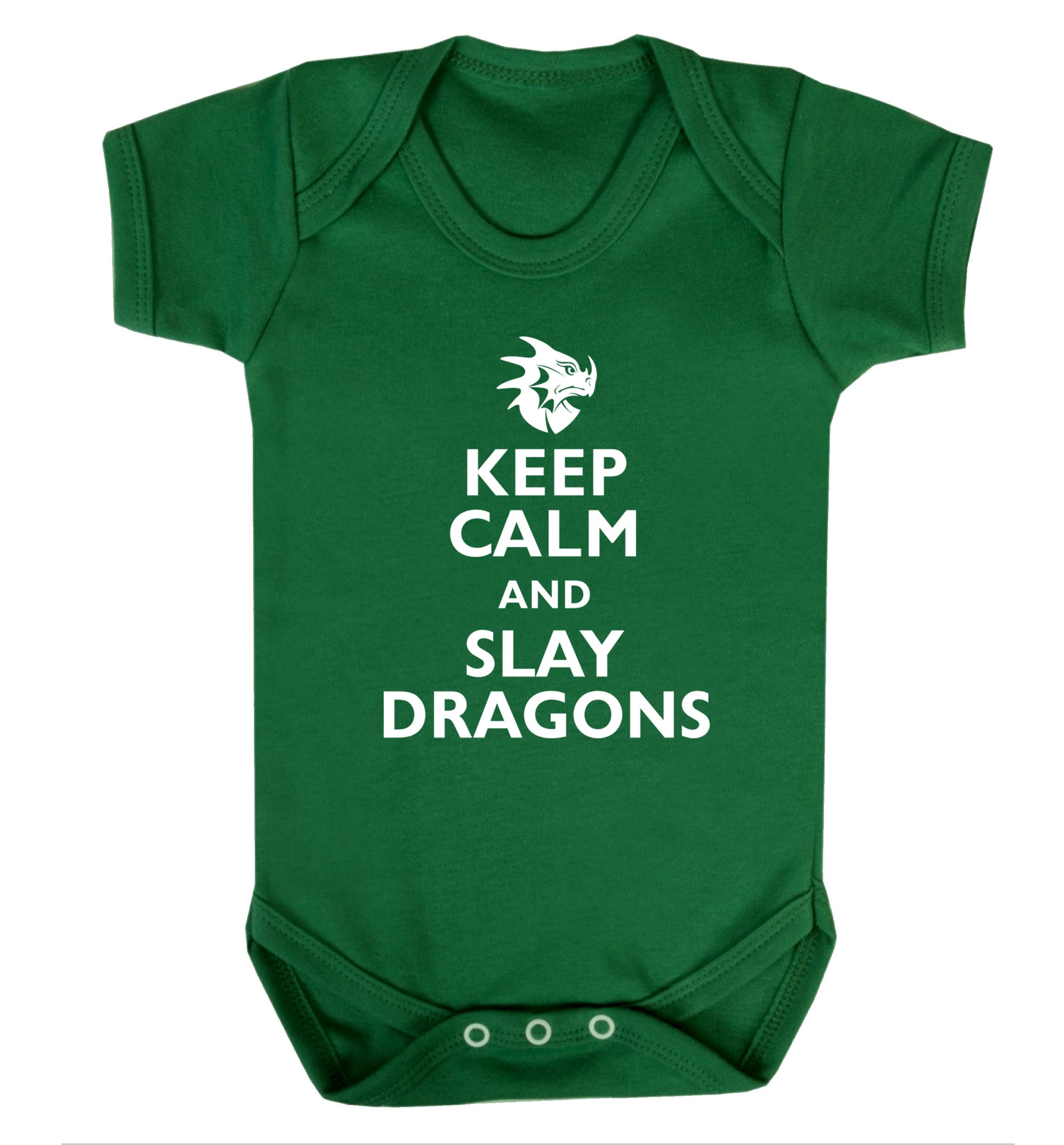 Keep calm and slay dragons Baby Vest green 18-24 months