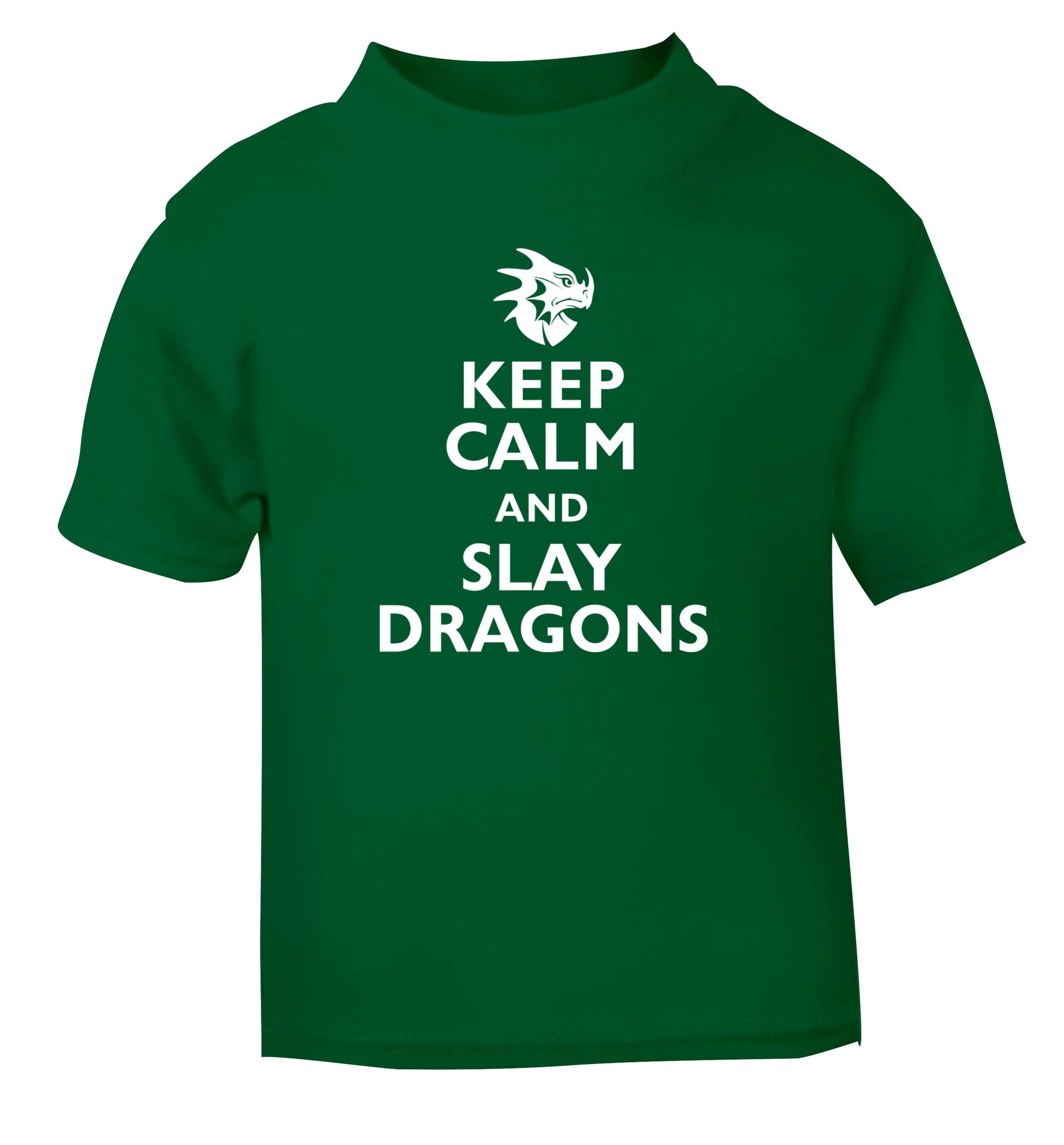 Keep calm and slay dragons green Baby Toddler Tshirt 2 Years