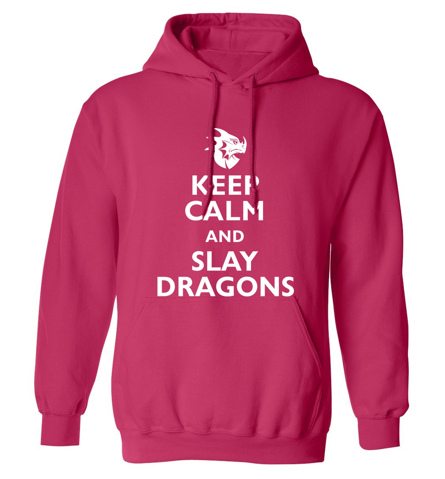 Keep calm and slay dragons adults unisex pink hoodie 2XL