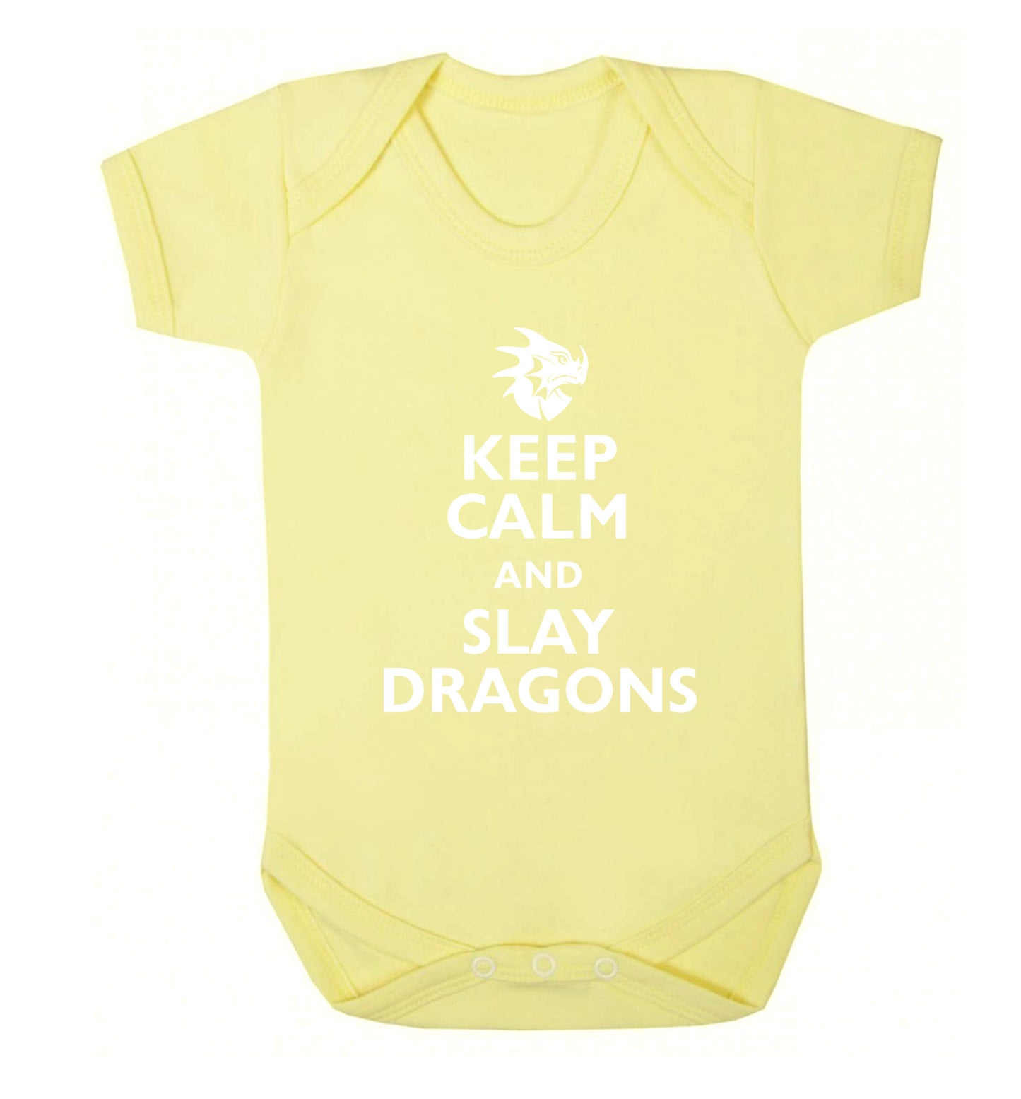 Keep calm and slay dragons Baby Vest pale yellow 18-24 months