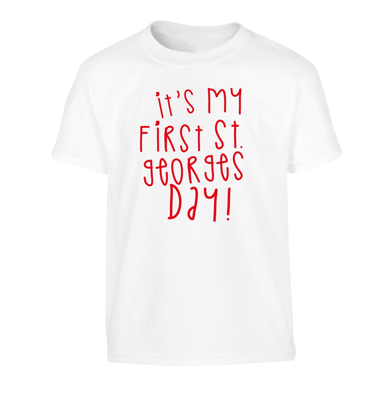 It's my first St Georges day Children's white Tshirt 12-14 Years