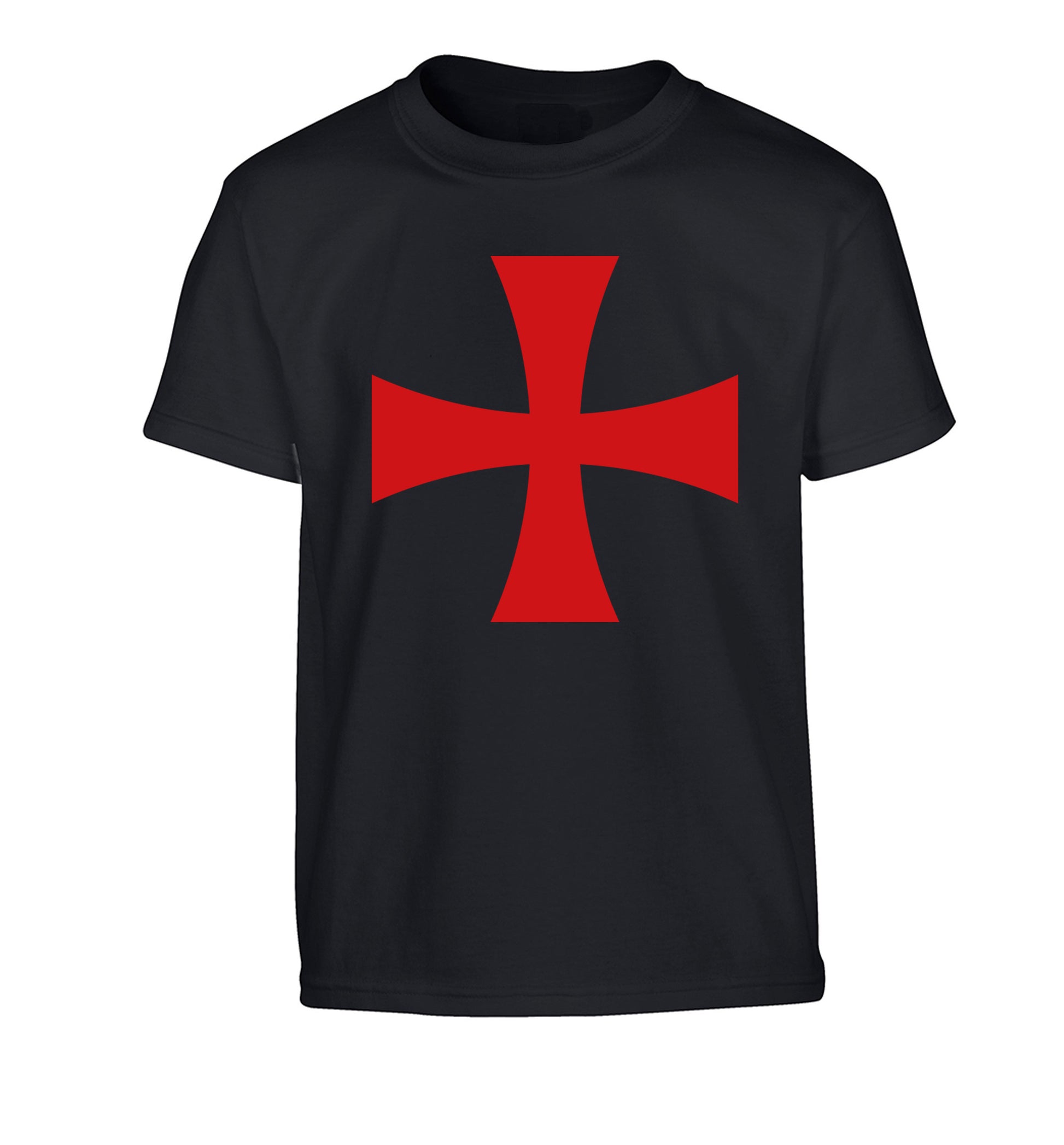 Knights Templar cross Children's black Tshirt 12-14 Years