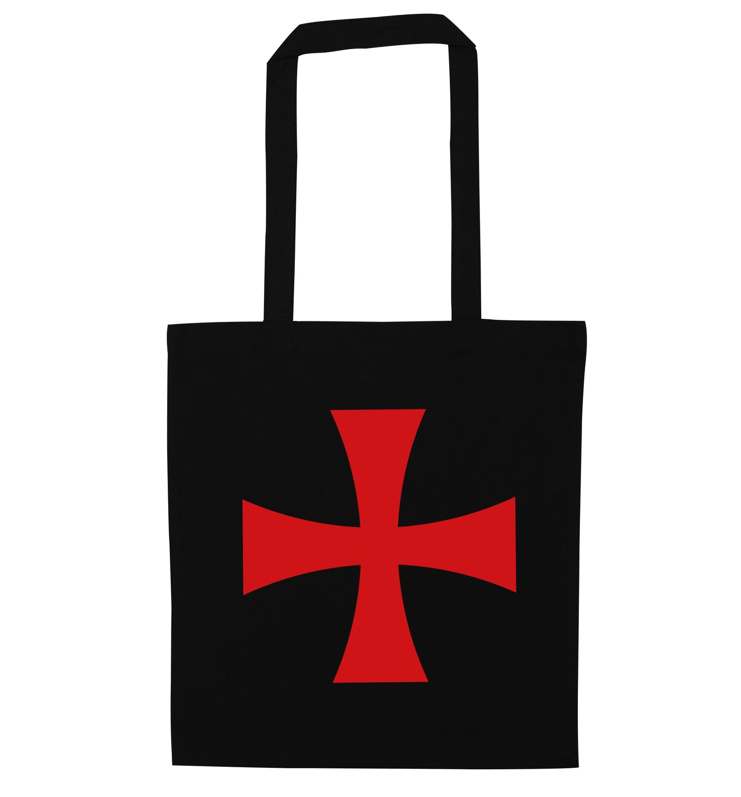 Knights Templar cross black tote bag