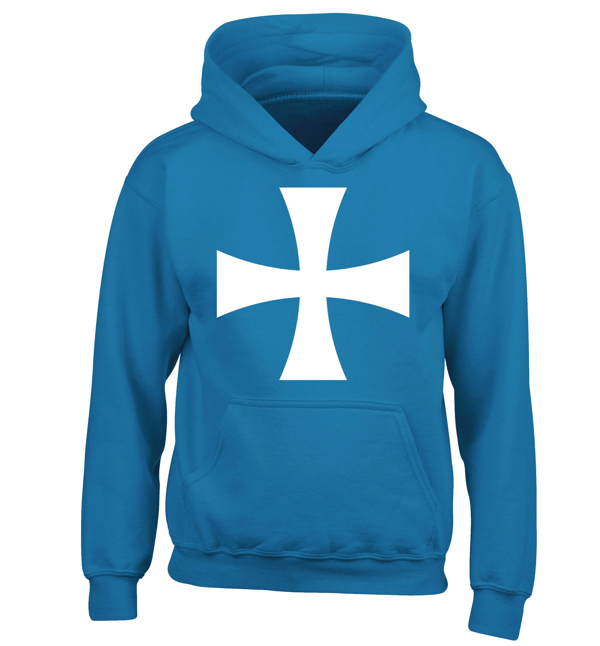 Knights Templar cross children's blue hoodie 12-14 Years