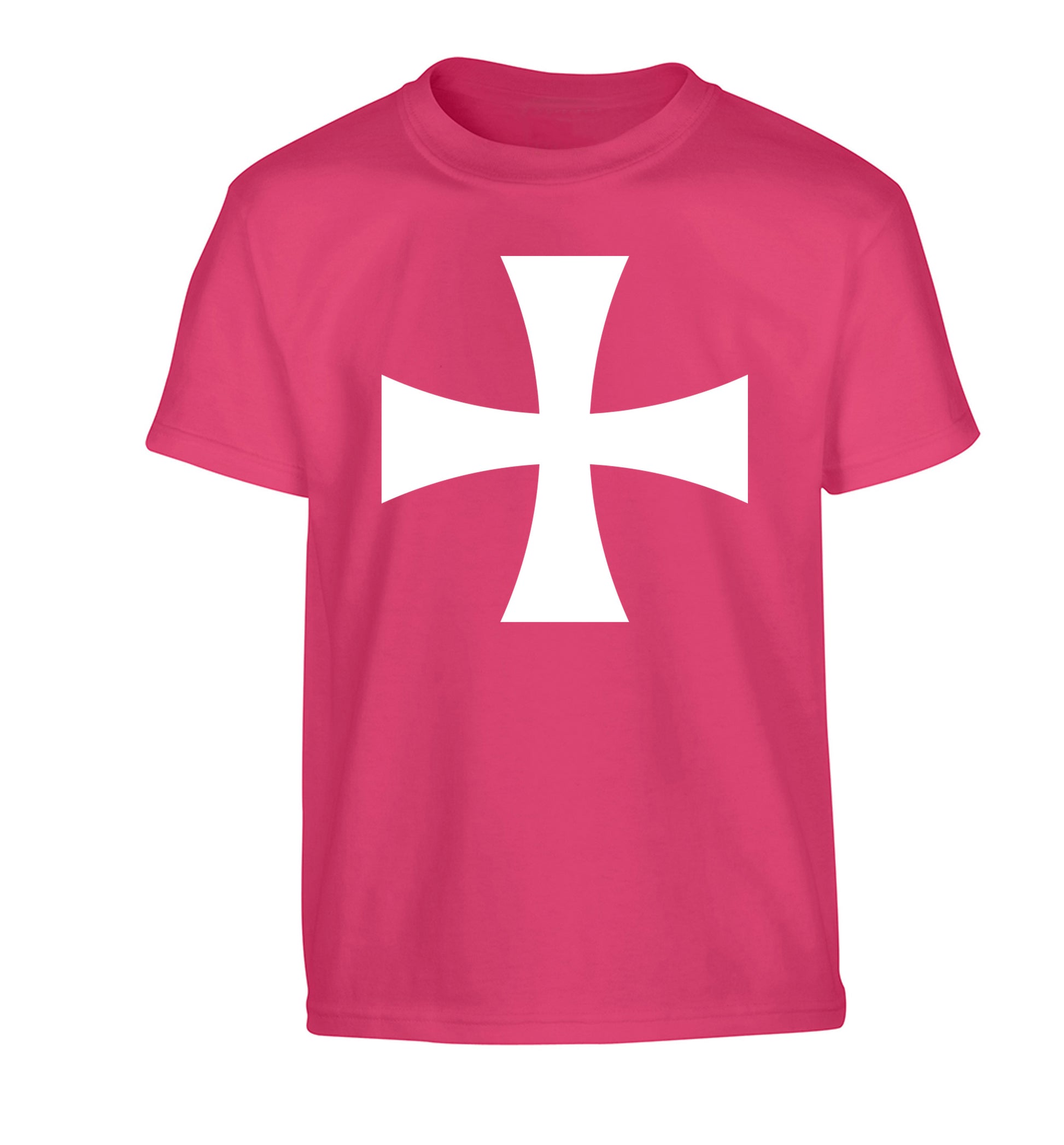 Knights Templar cross Children's pink Tshirt 12-14 Years