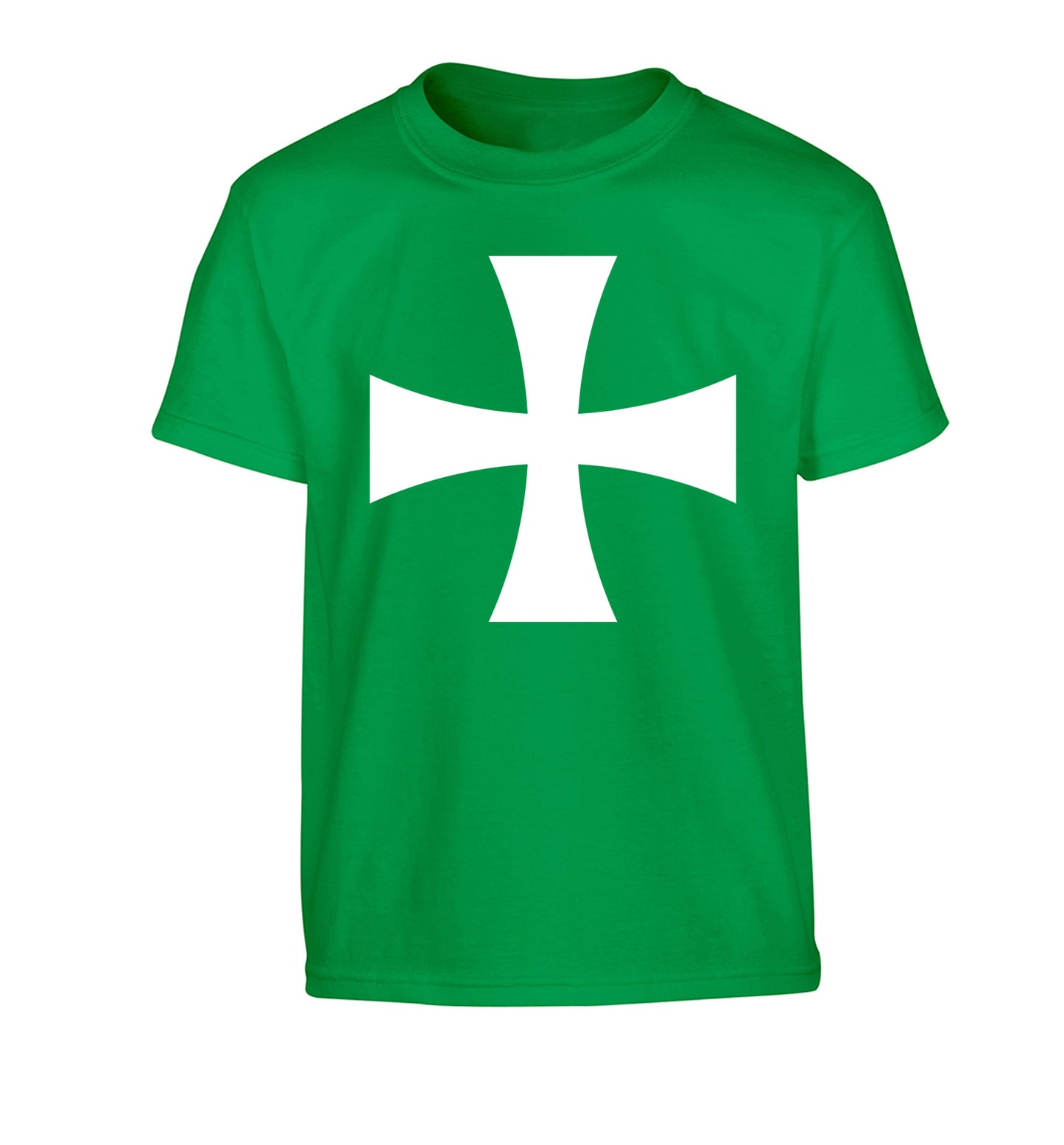 Knights Templar cross Children's green Tshirt 12-14 Years