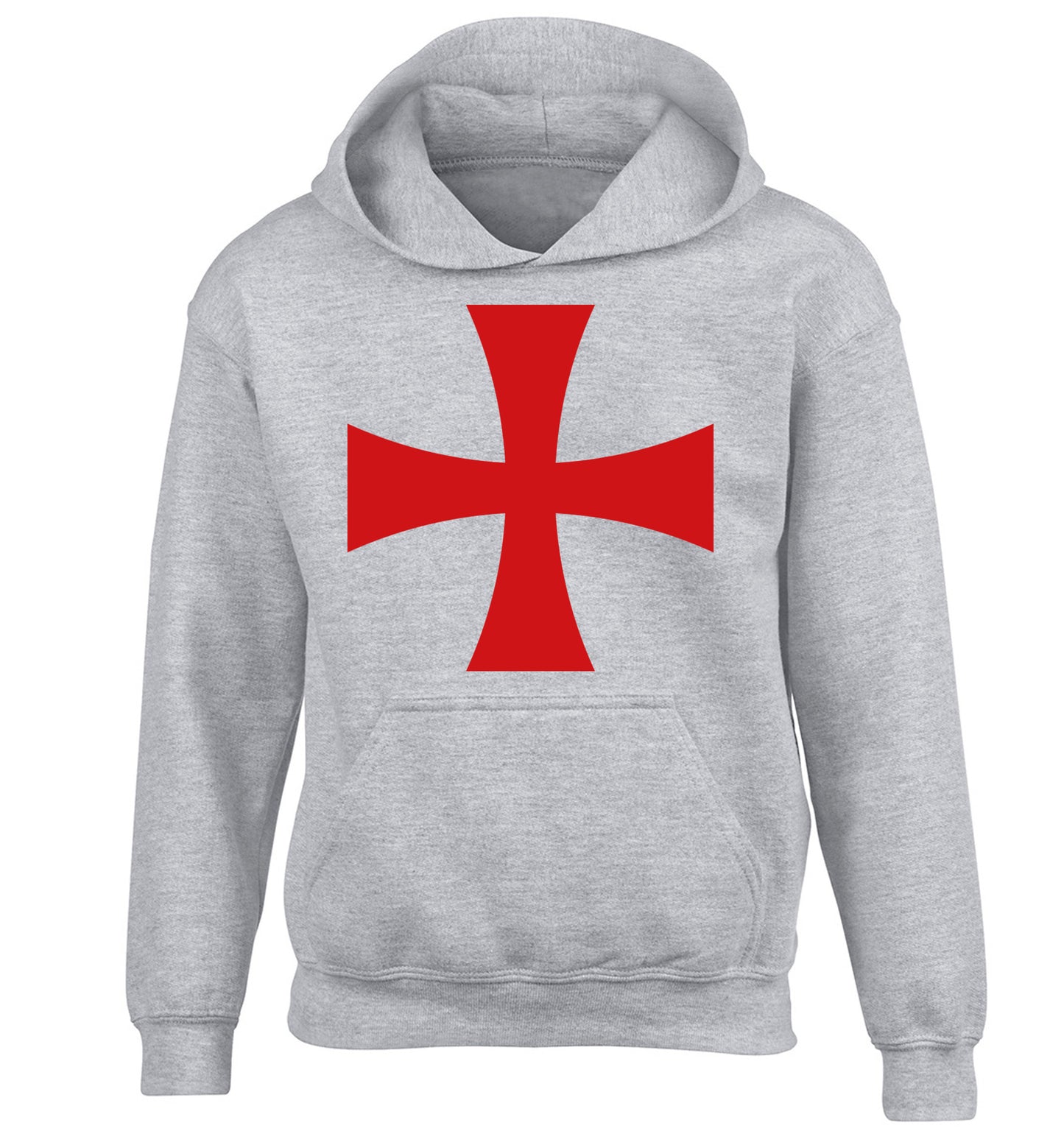 Knights Templar cross children's grey hoodie 12-14 Years
