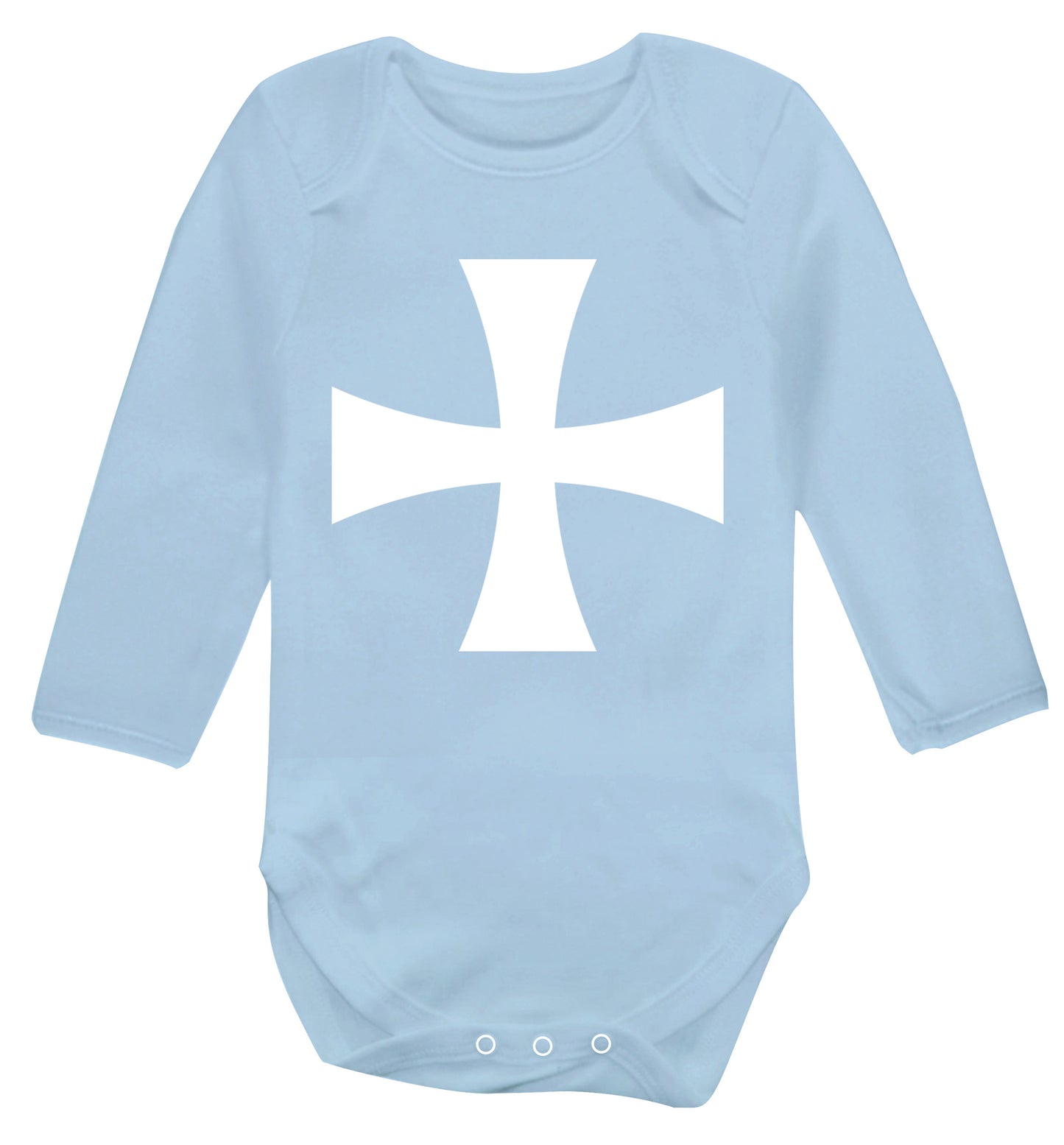 Knights Templar cross Baby Vest long sleeved pale blue 6-12 months