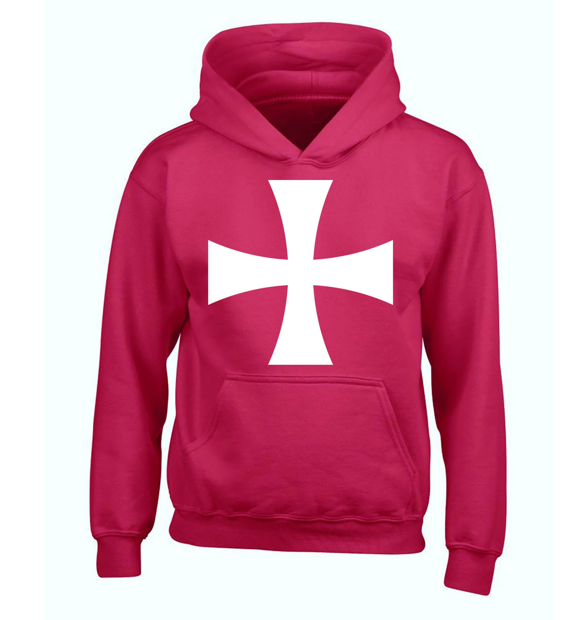 Knights Templar cross children's pink hoodie 12-14 Years