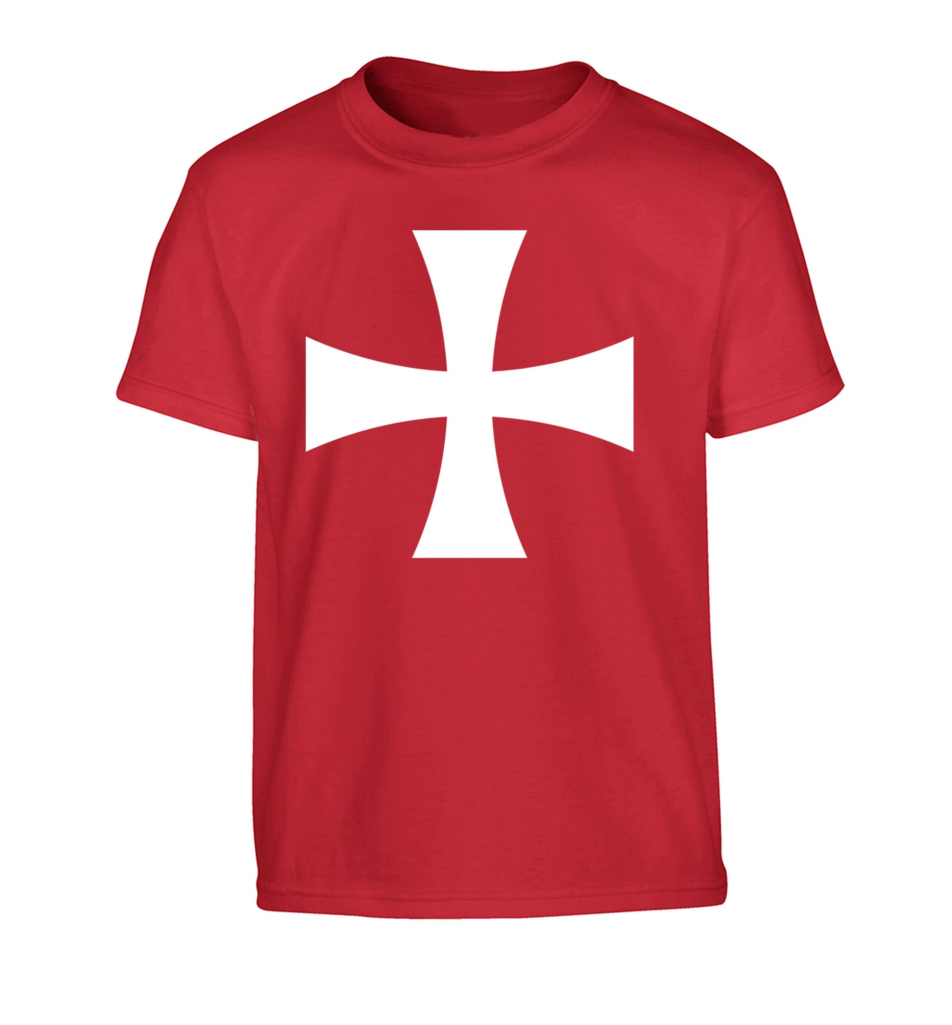 Knights Templar cross Children's red Tshirt 12-14 Years