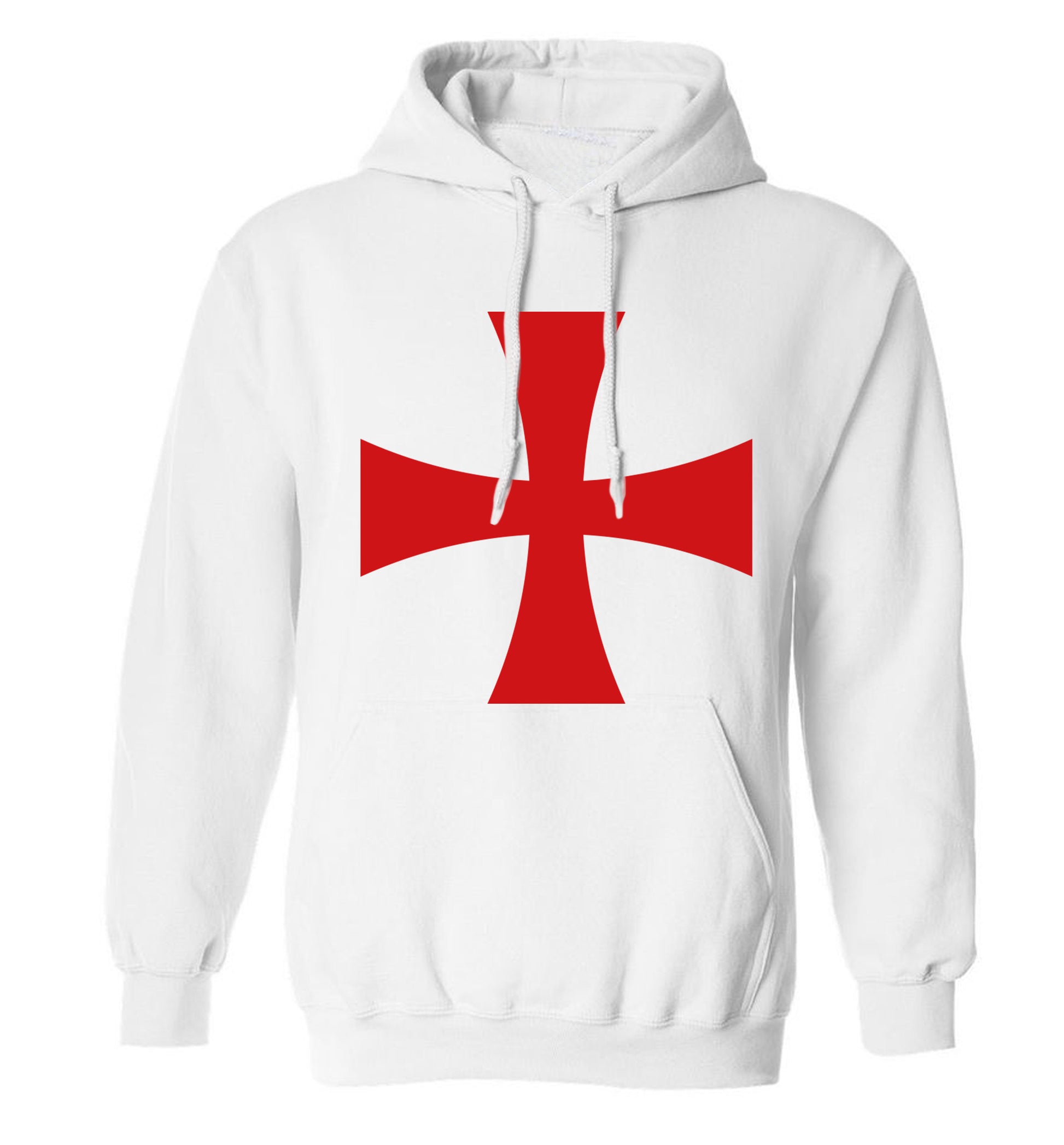 Knights Templar cross adults unisex white hoodie 2XL