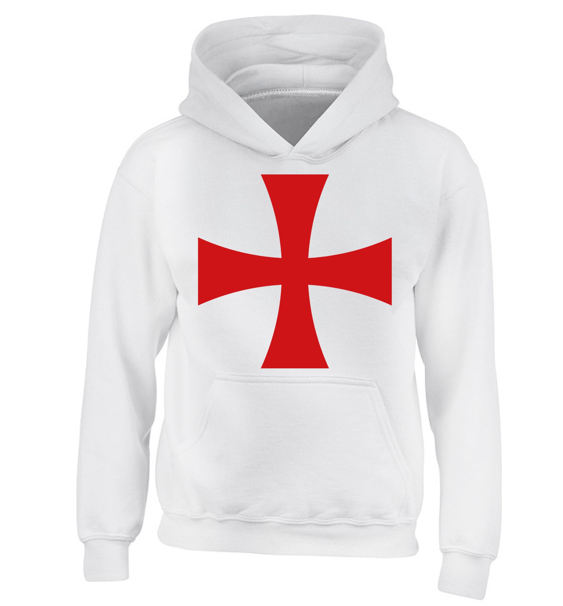 Knights Templar cross children's white hoodie 12-14 Years