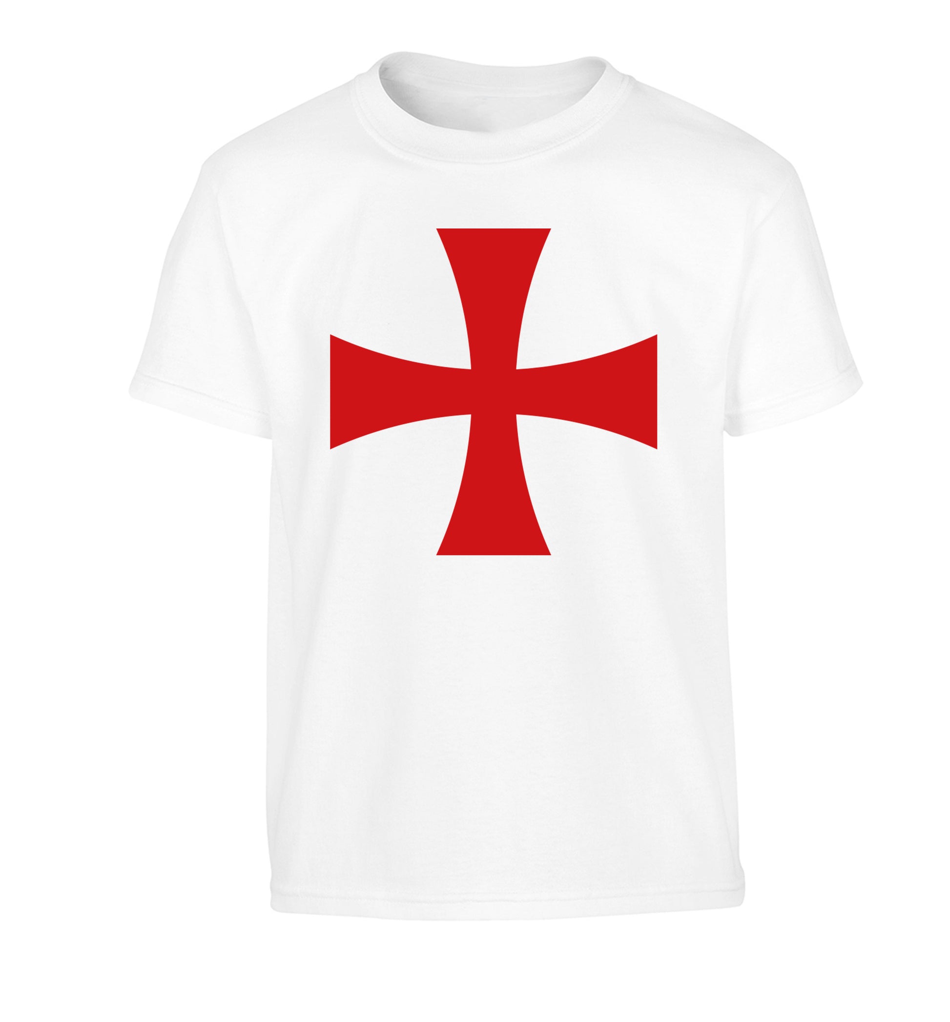 Knights Templar cross Children's white Tshirt 12-14 Years