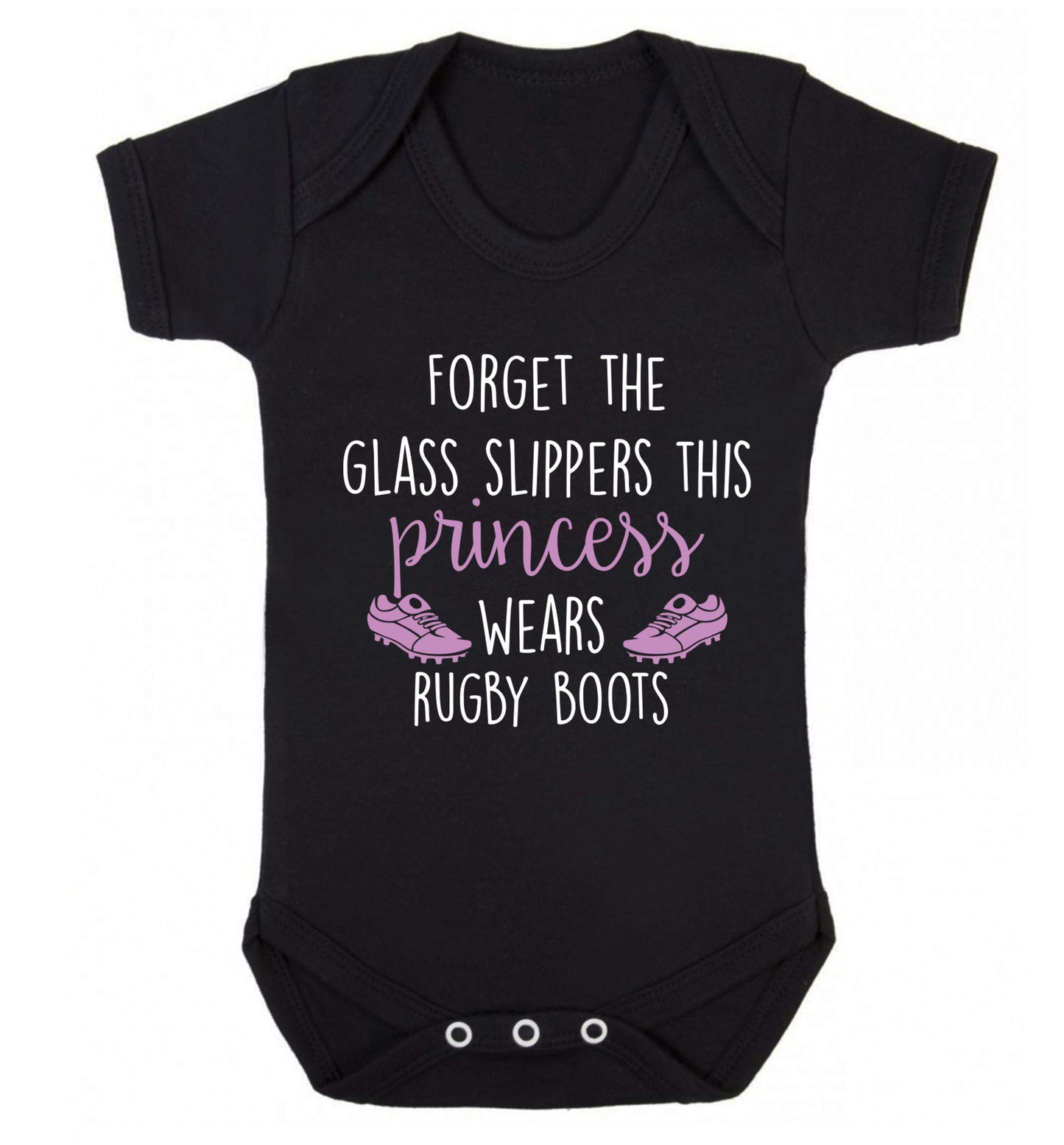 Forget the glass slippers this princess wears rugby boots Baby Vest black 18-24 months