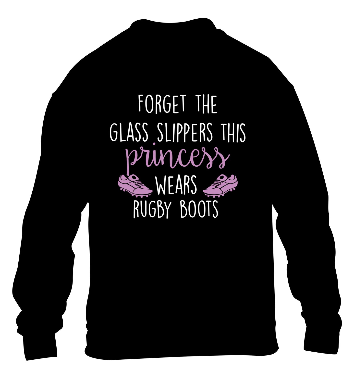 Forget the glass slippers this princess wears rugby boots children's black sweater 12-14 Years