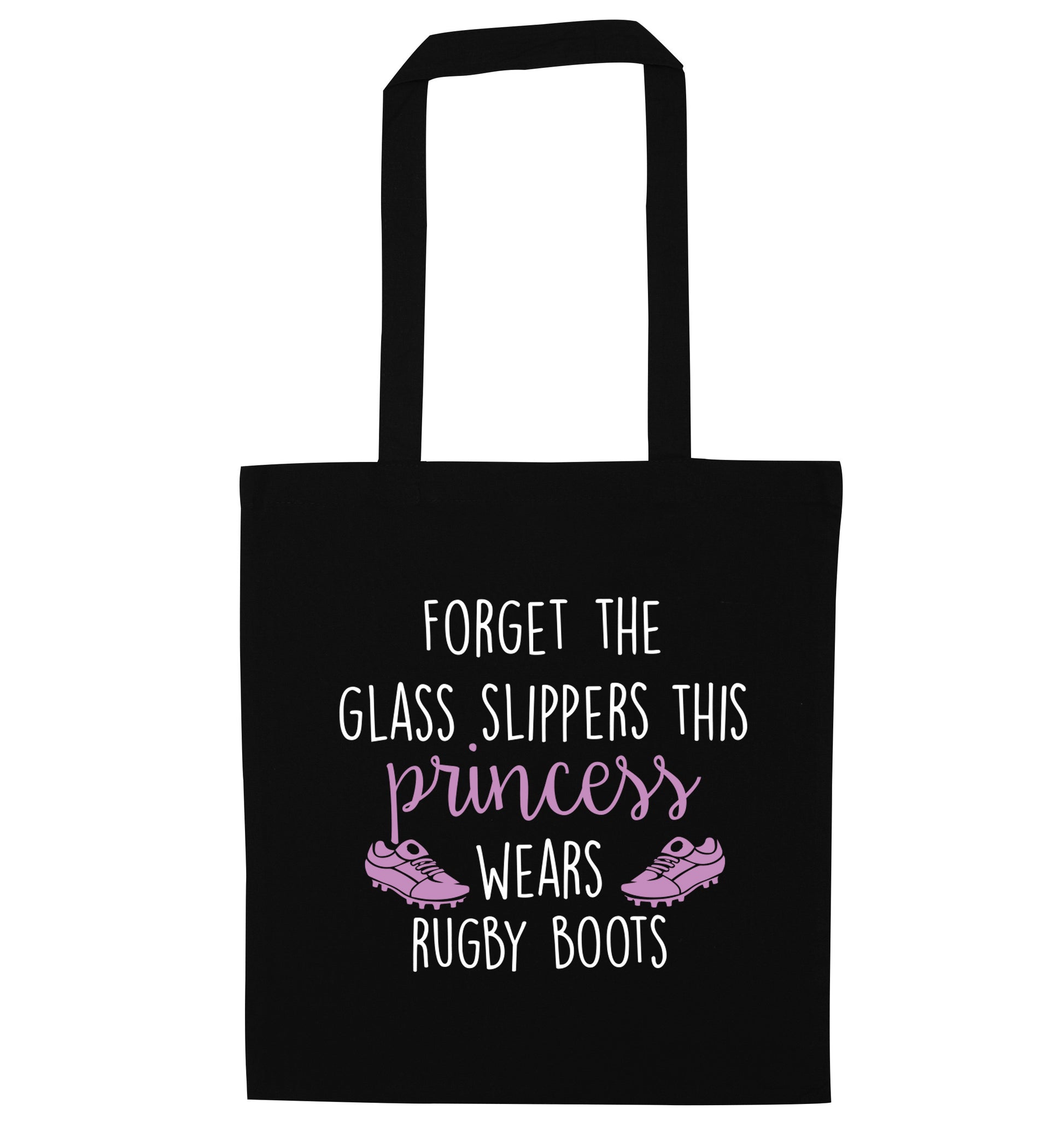 Forget the glass slippers this princess wears rugby boots black tote bag