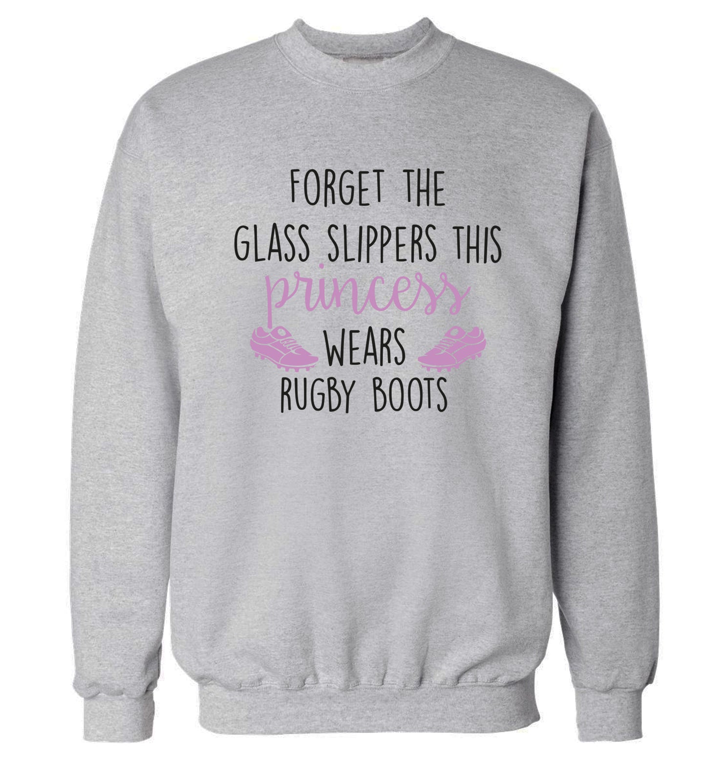 Forget the glass slippers this princess wears rugby boots Adult's unisex grey Sweater 2XL