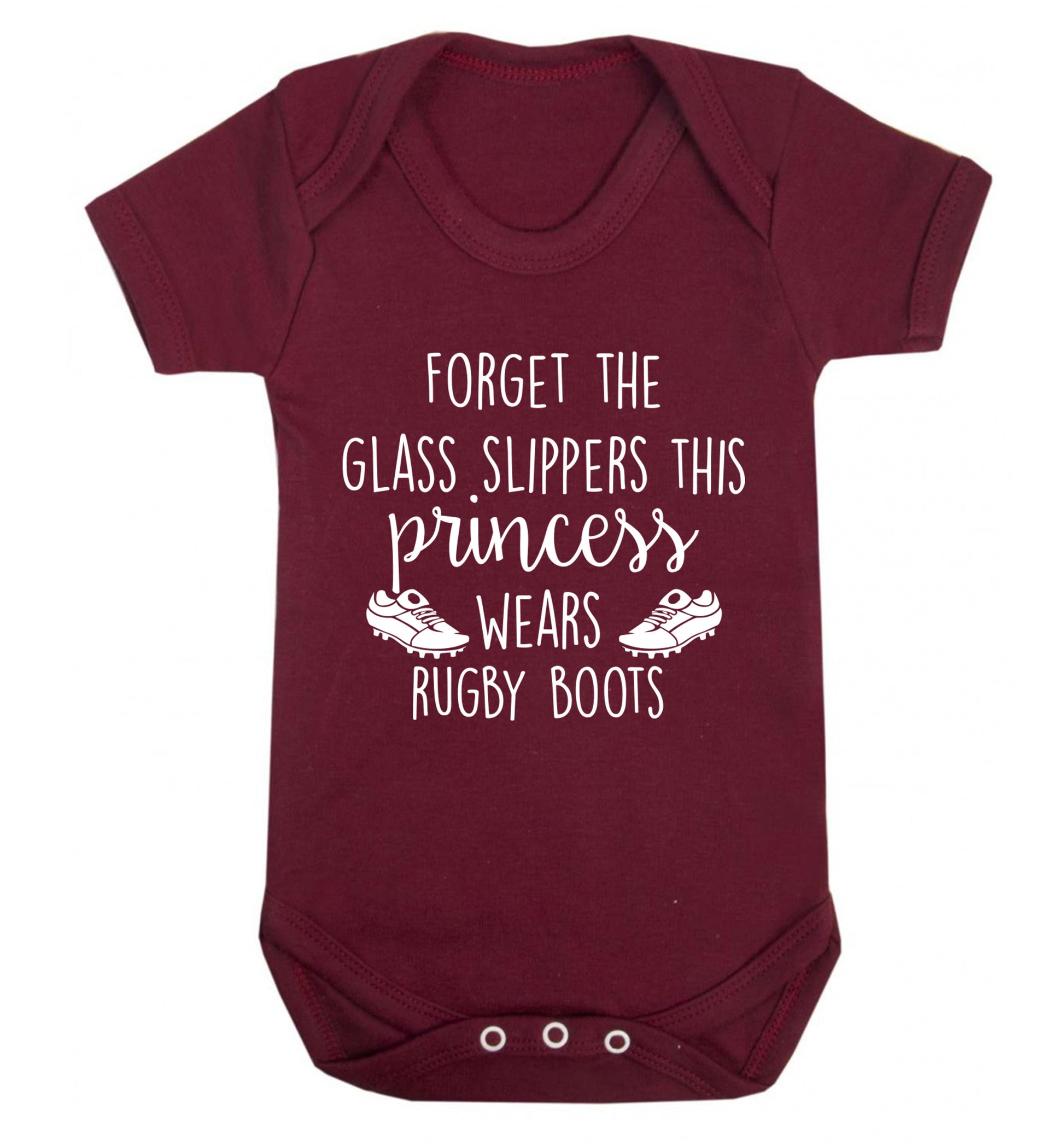 Forget the glass slippers this princess wears rugby boots Baby Vest maroon 18-24 months