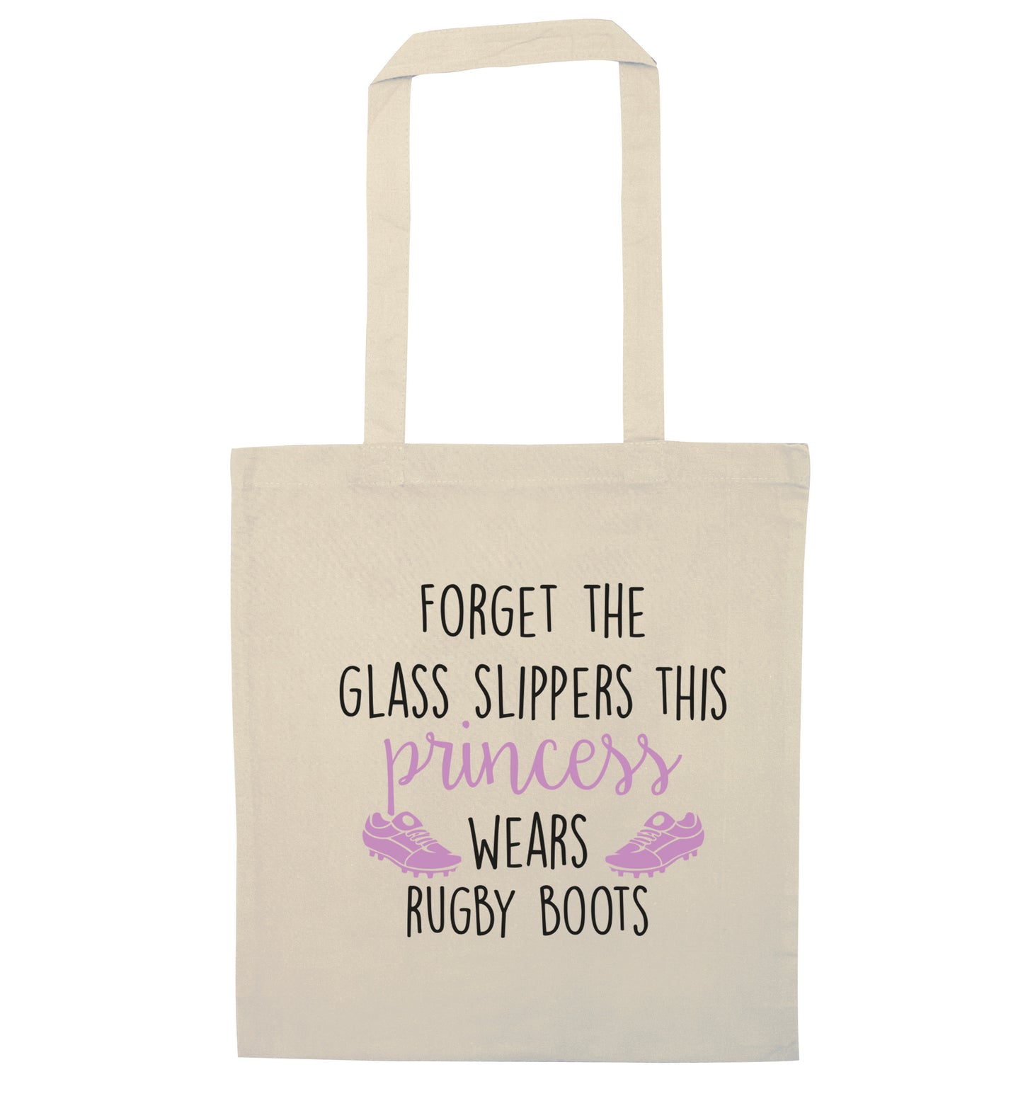 Forget the glass slippers this princess wears rugby boots natural tote bag
