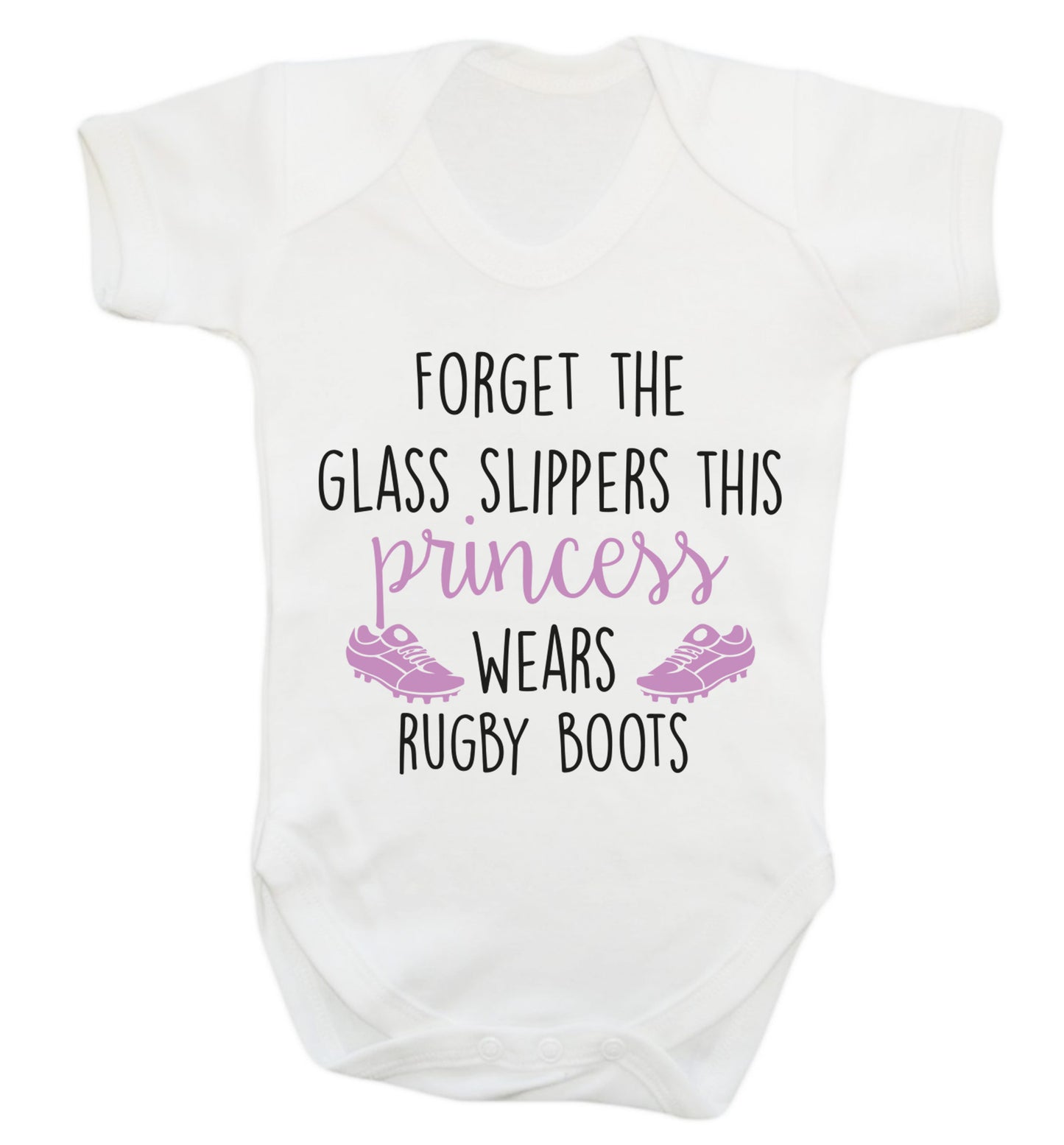 Forget the glass slippers this princess wears rugby boots Baby Vest white 18-24 months