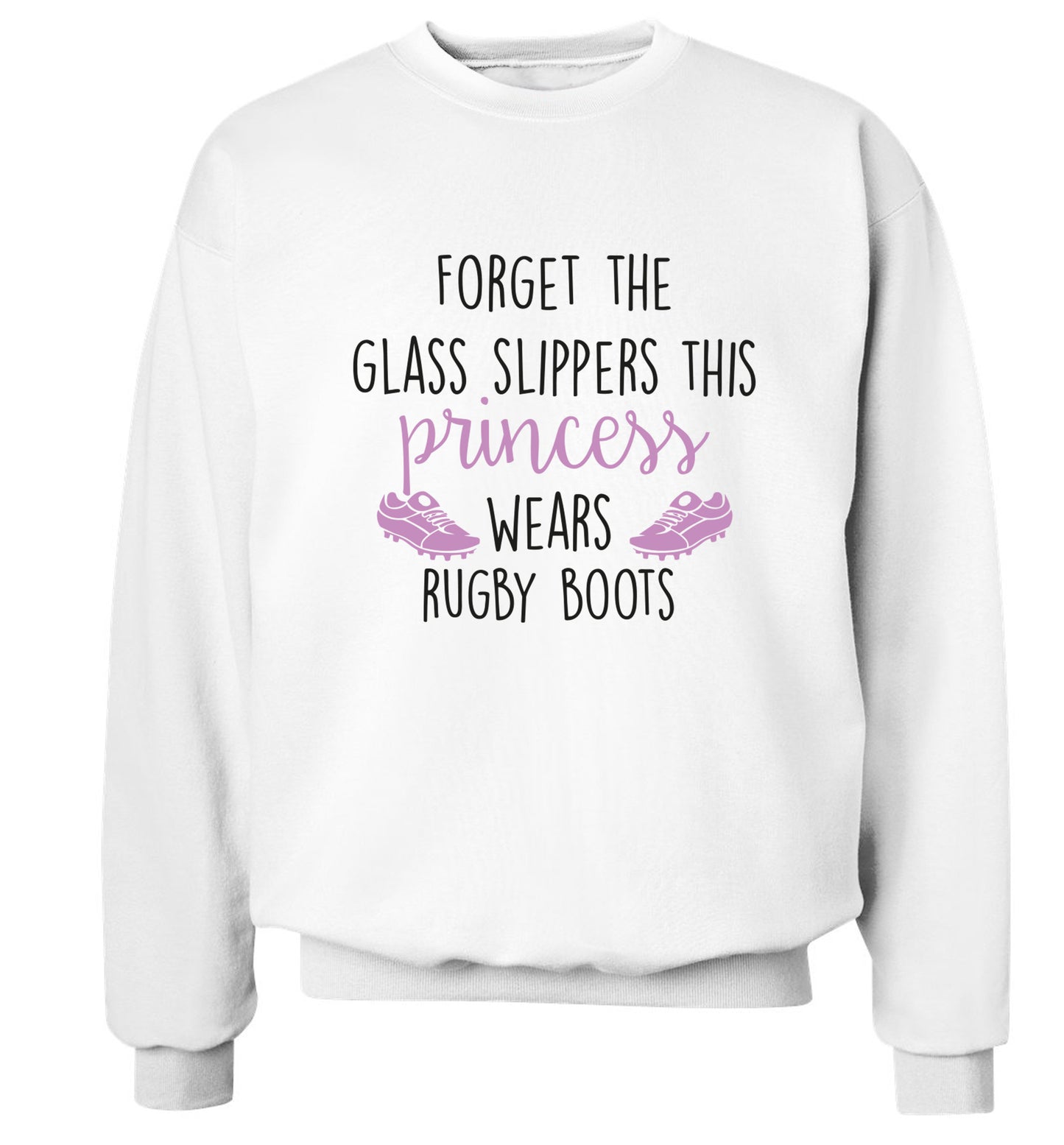 Forget the glass slippers this princess wears rugby boots Adult's unisex white Sweater 2XL