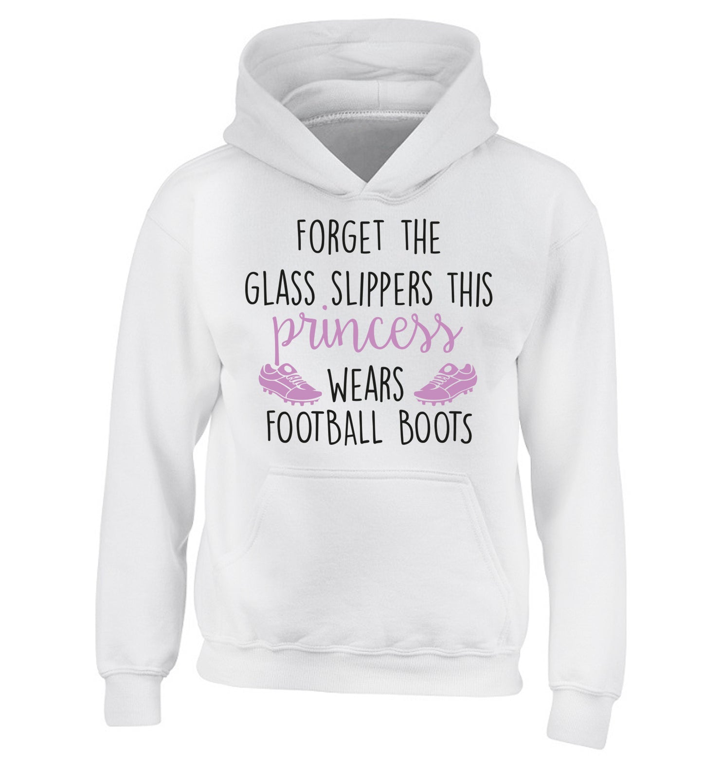 Forget the glass slippers this princess wears football boots children's white hoodie 12-14 Years