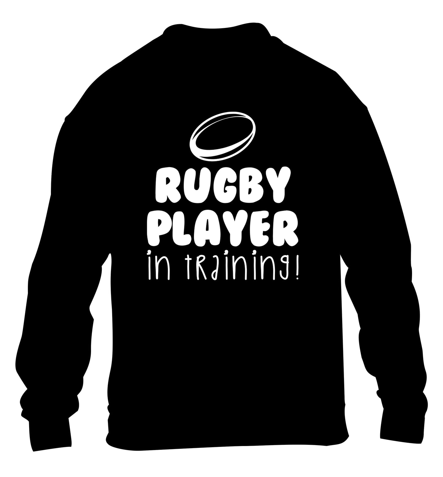 Rugby player in training children's black sweater 12-14 Years